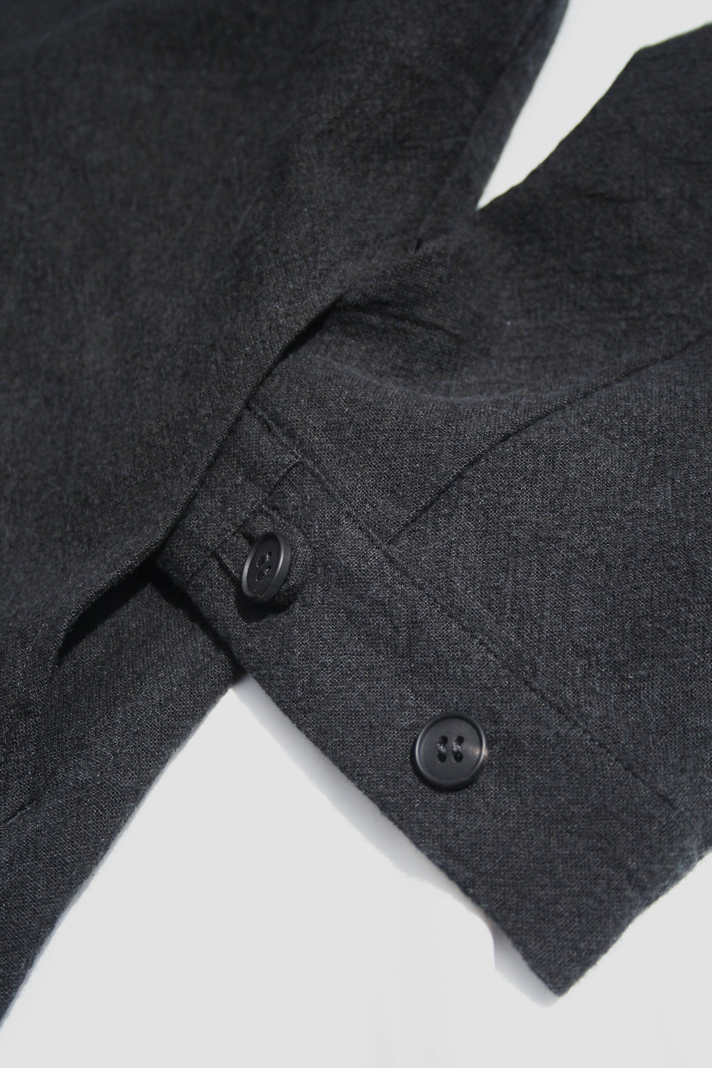 O PROJECT BOILED CLOTH HOODED PULLOVER SHIRT - BLACK