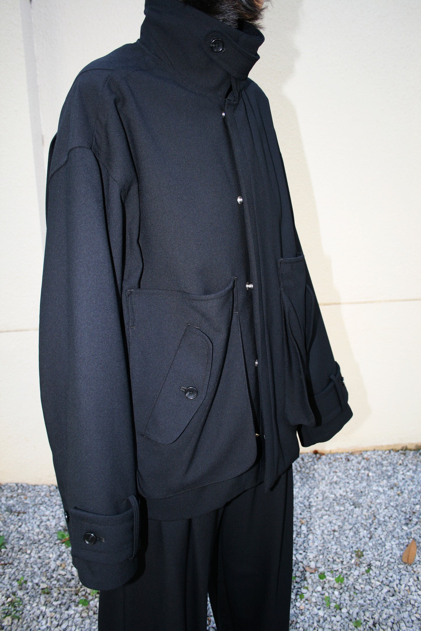 VOAAOV VINTAGE WOOL WIDE BLOUSON