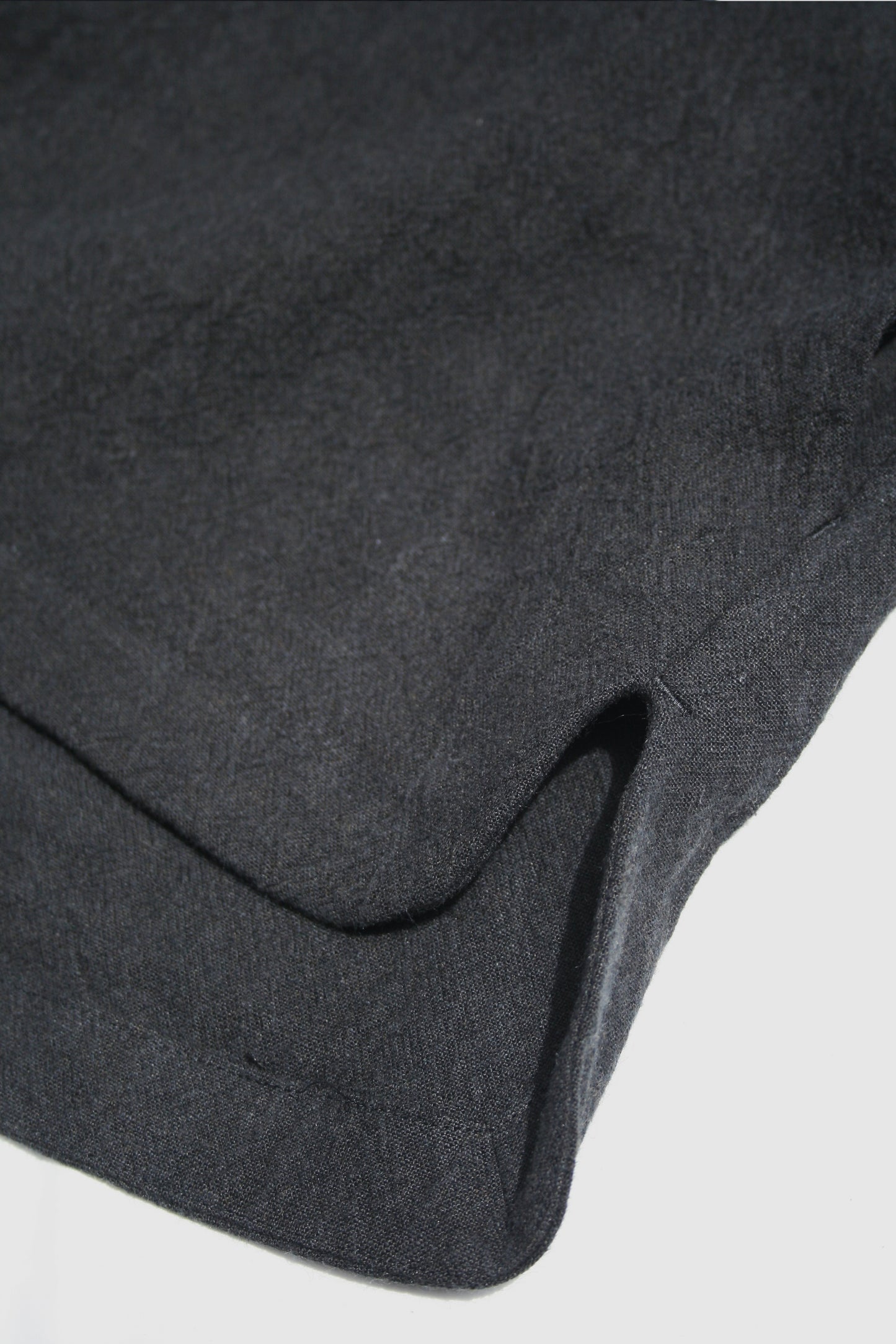O PROJECT BOILED CLOTH HOODED PULLOVER SHIRT - BLACK