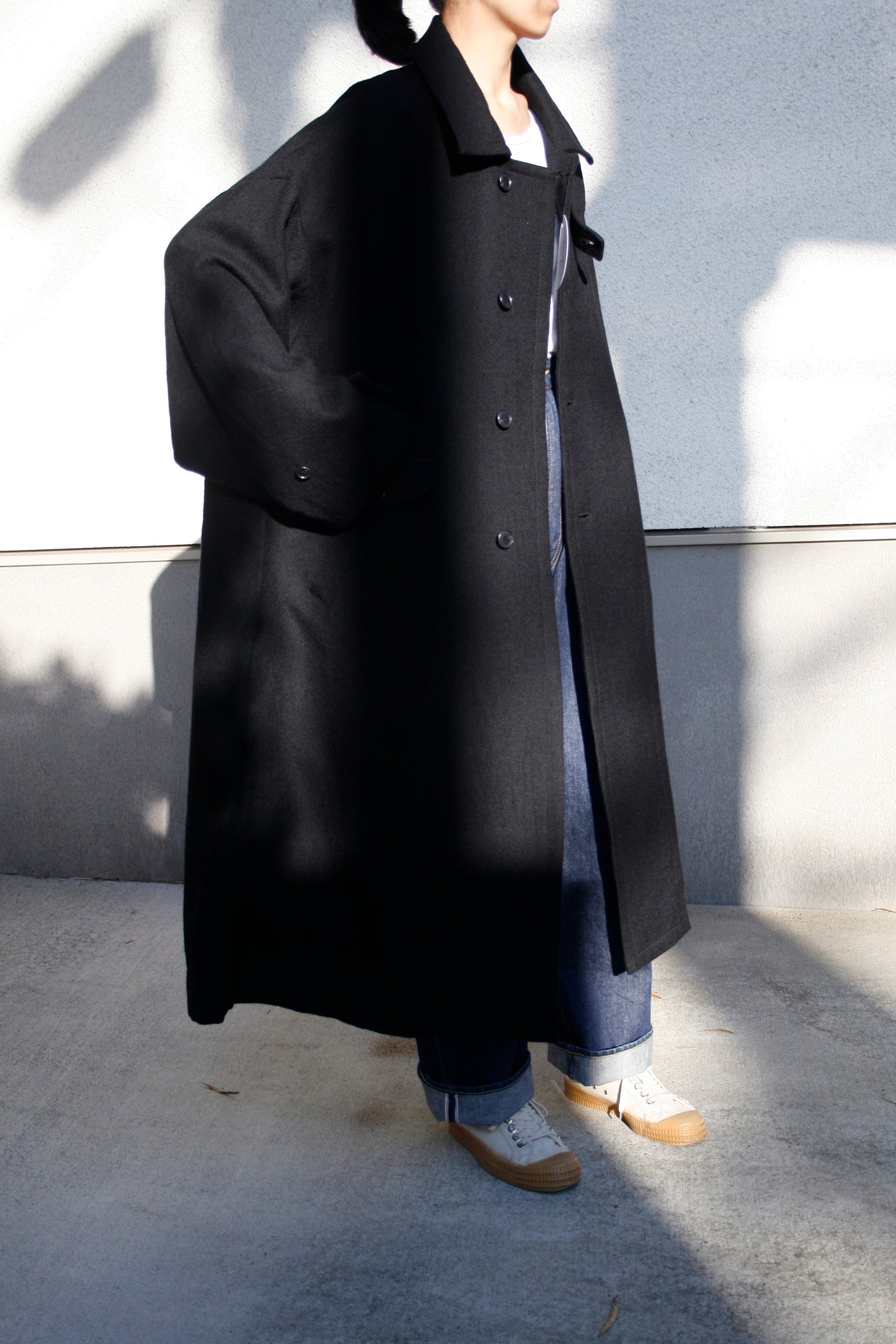 VOAAOV SOFT WOOL TWILL LONG COAT