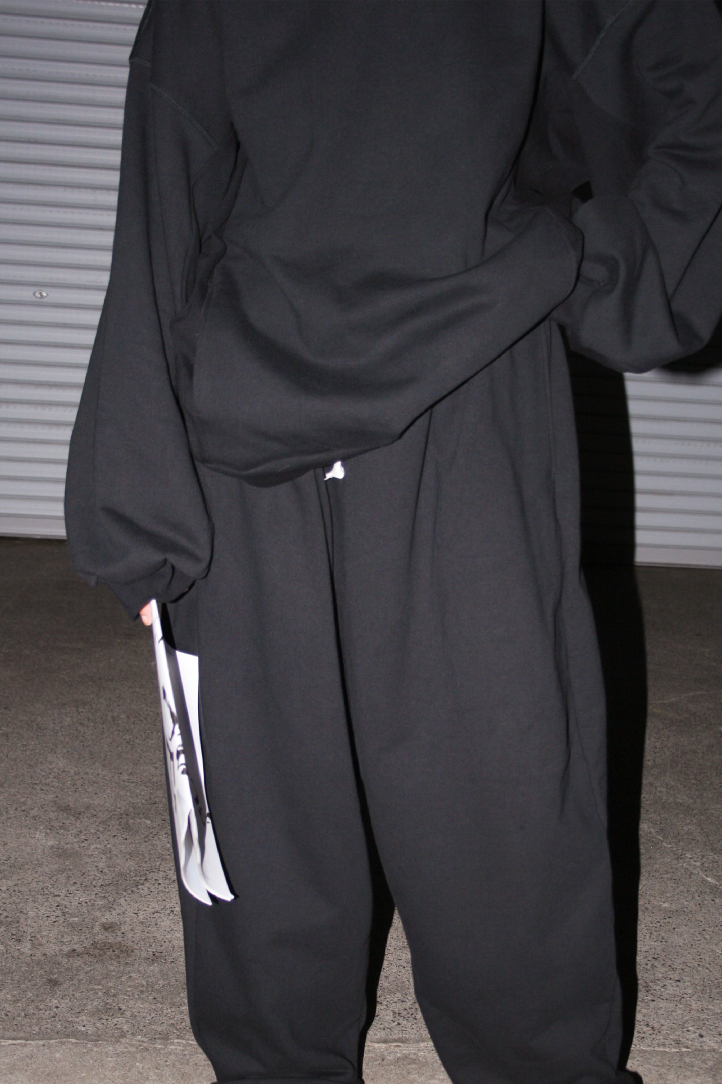 MY BEAUTIFUL LANDLET TUMBLER BRUSHED BACK PANTS - BLACK