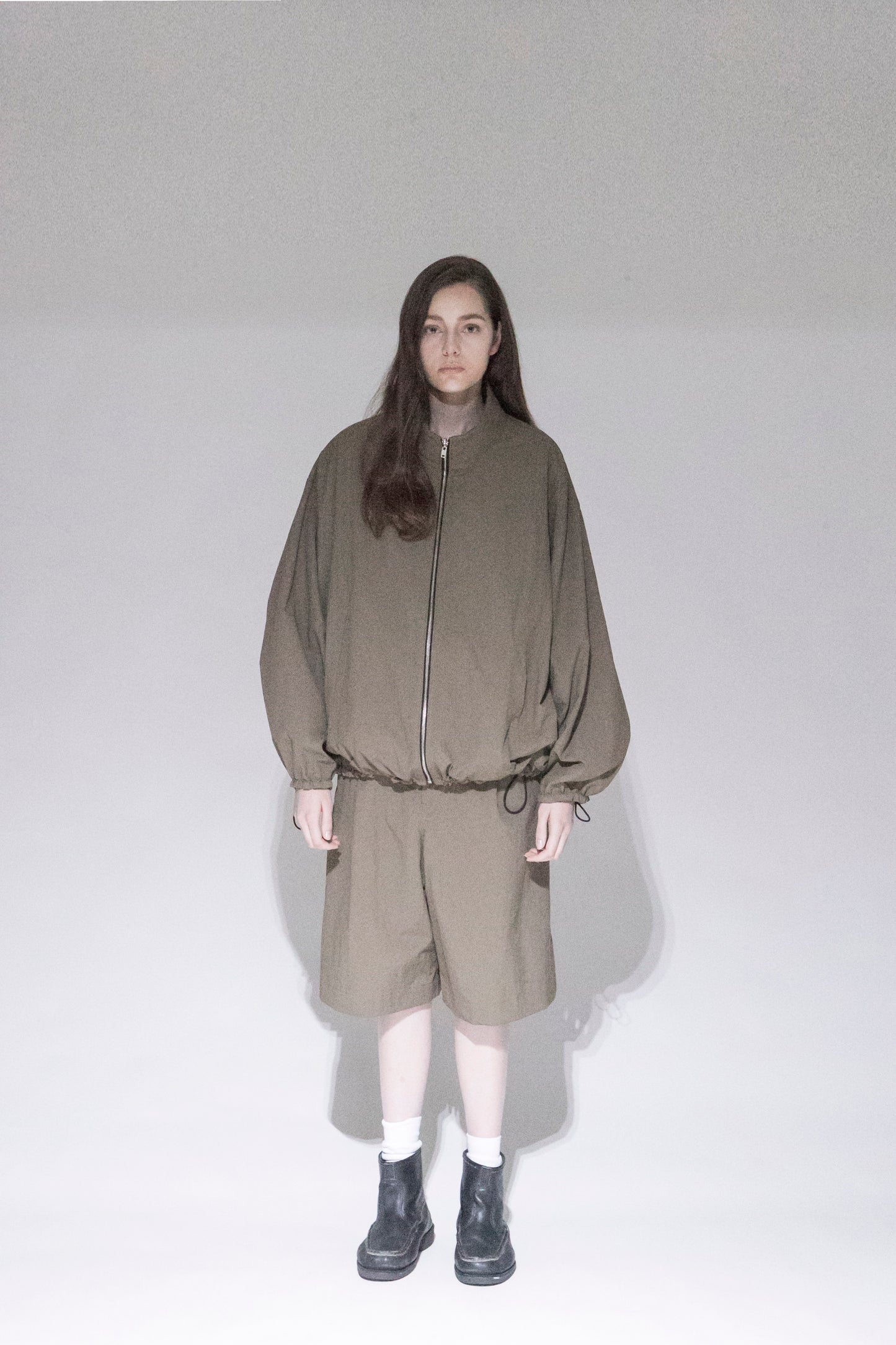 VOAAOV NYLON RIPSTOP TAFFETA REVERSIBLE ZIP BLOUSON