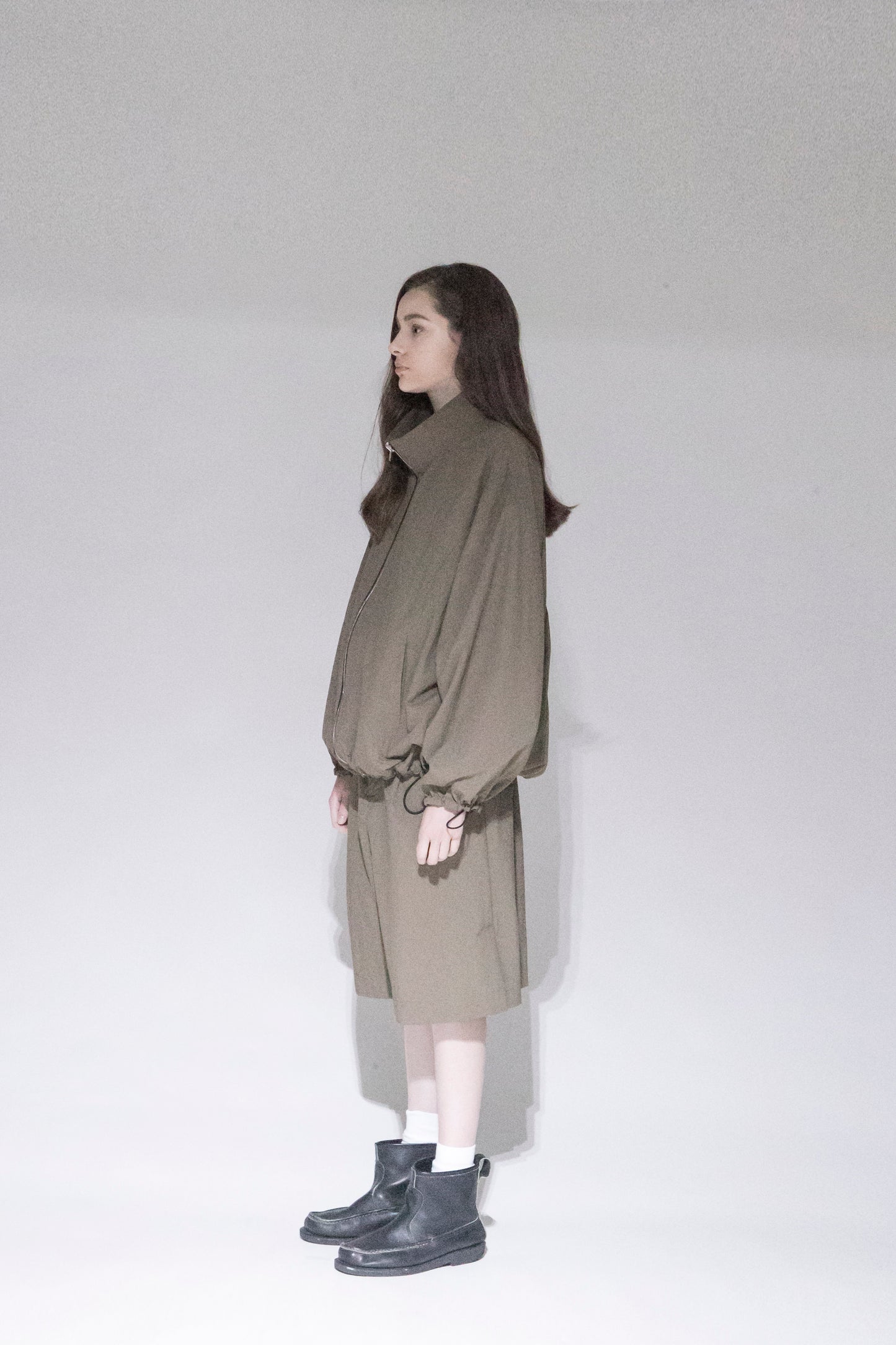 VOAAOV NYLON RIPSTOP TAFFETA REVERSIBLE ZIP BLOUSON