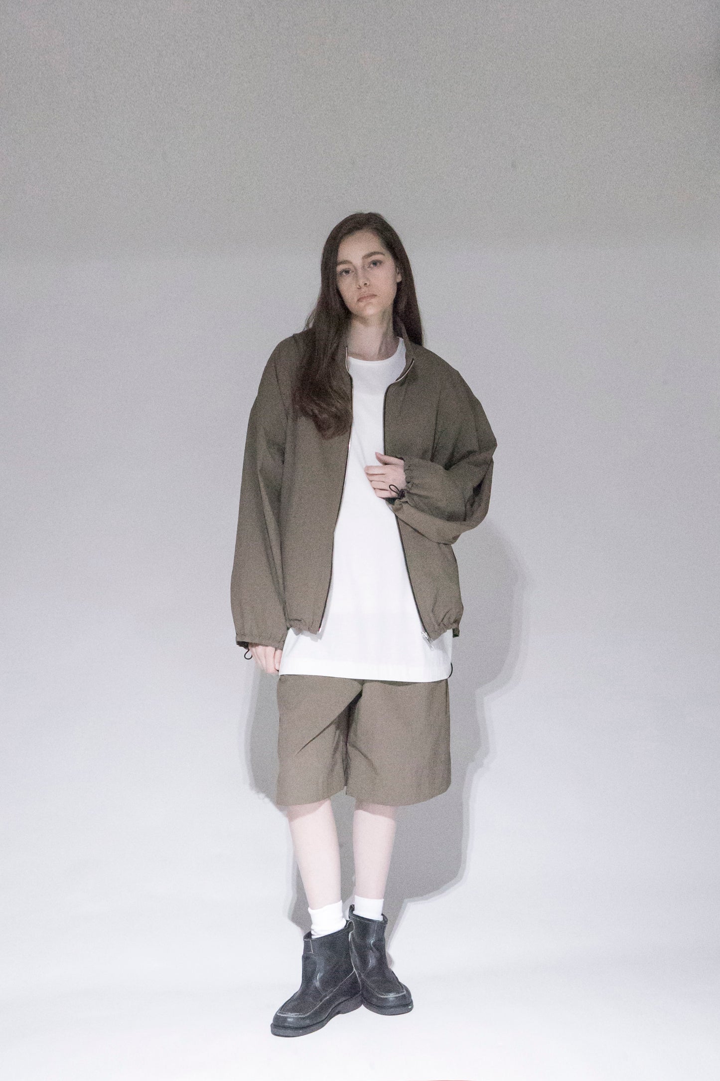 VOAAOV NYLON RIPSTOP TAFFETA REVERSIBLE ZIP BLOUSON