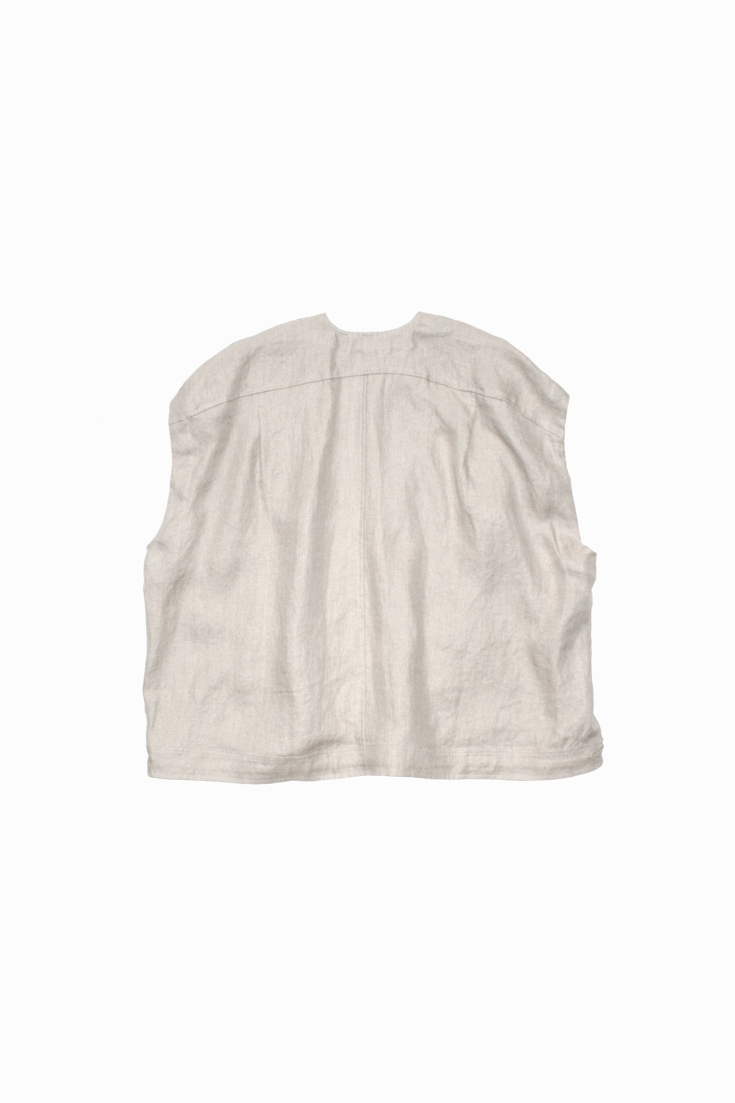 O PROJECT DENSE HERRINGBONE SLEEVELESS JACKET - KINARI
