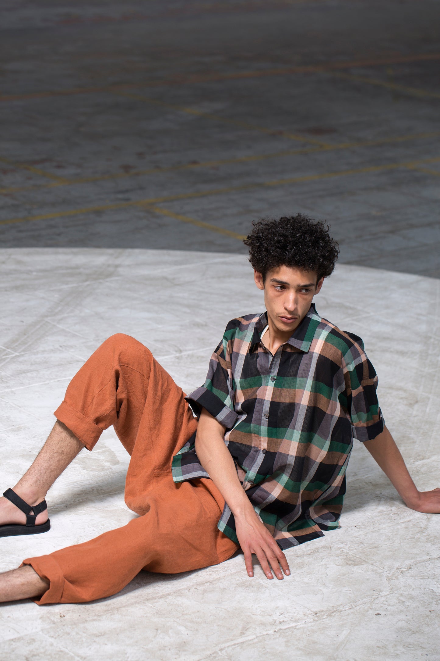 O PROJECT HEMP MELE CLOTH CHINO TROUSERS - RED BRICK