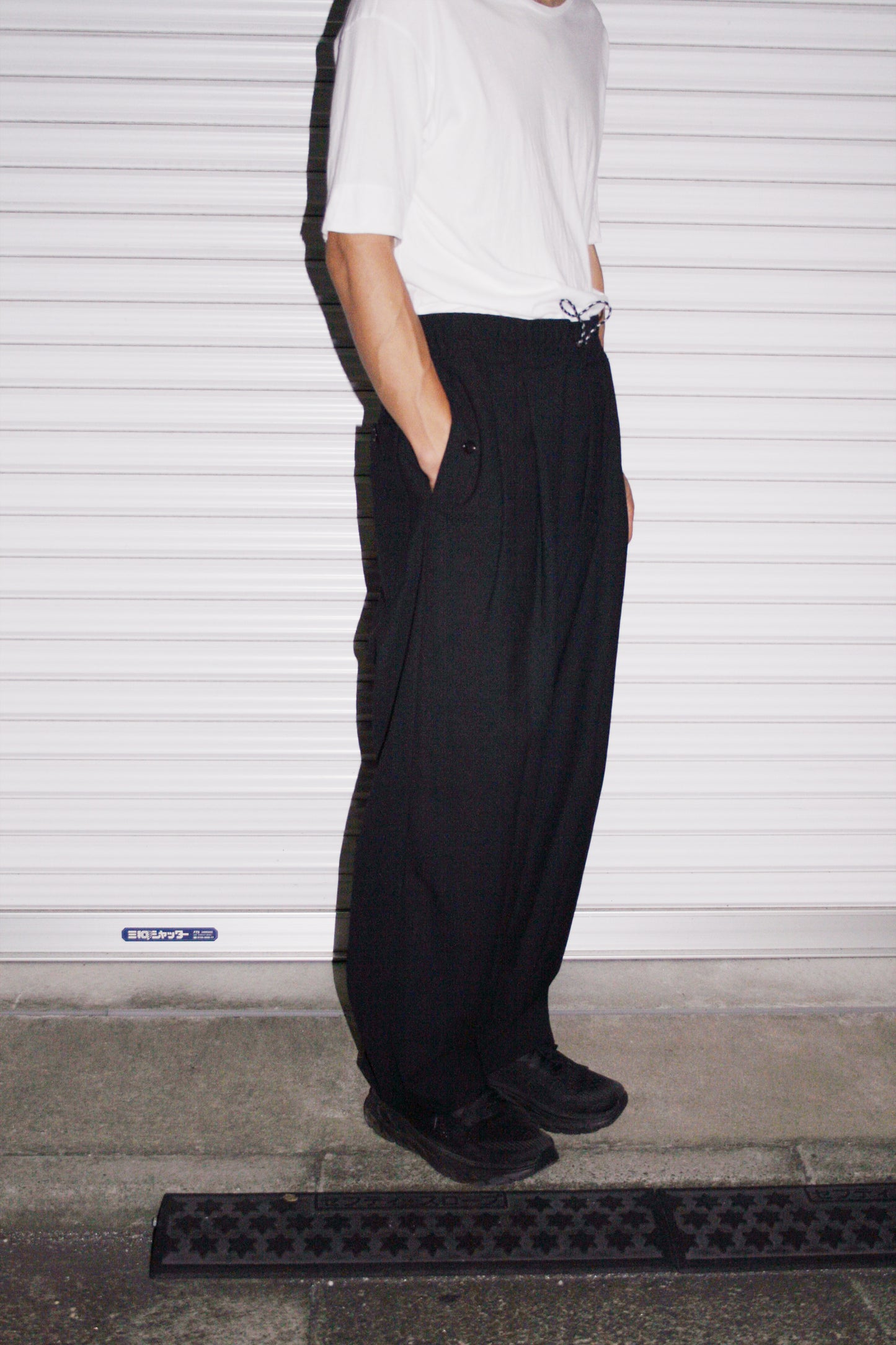 VOAAOV VINTAGE WOOL EASY PANTS
