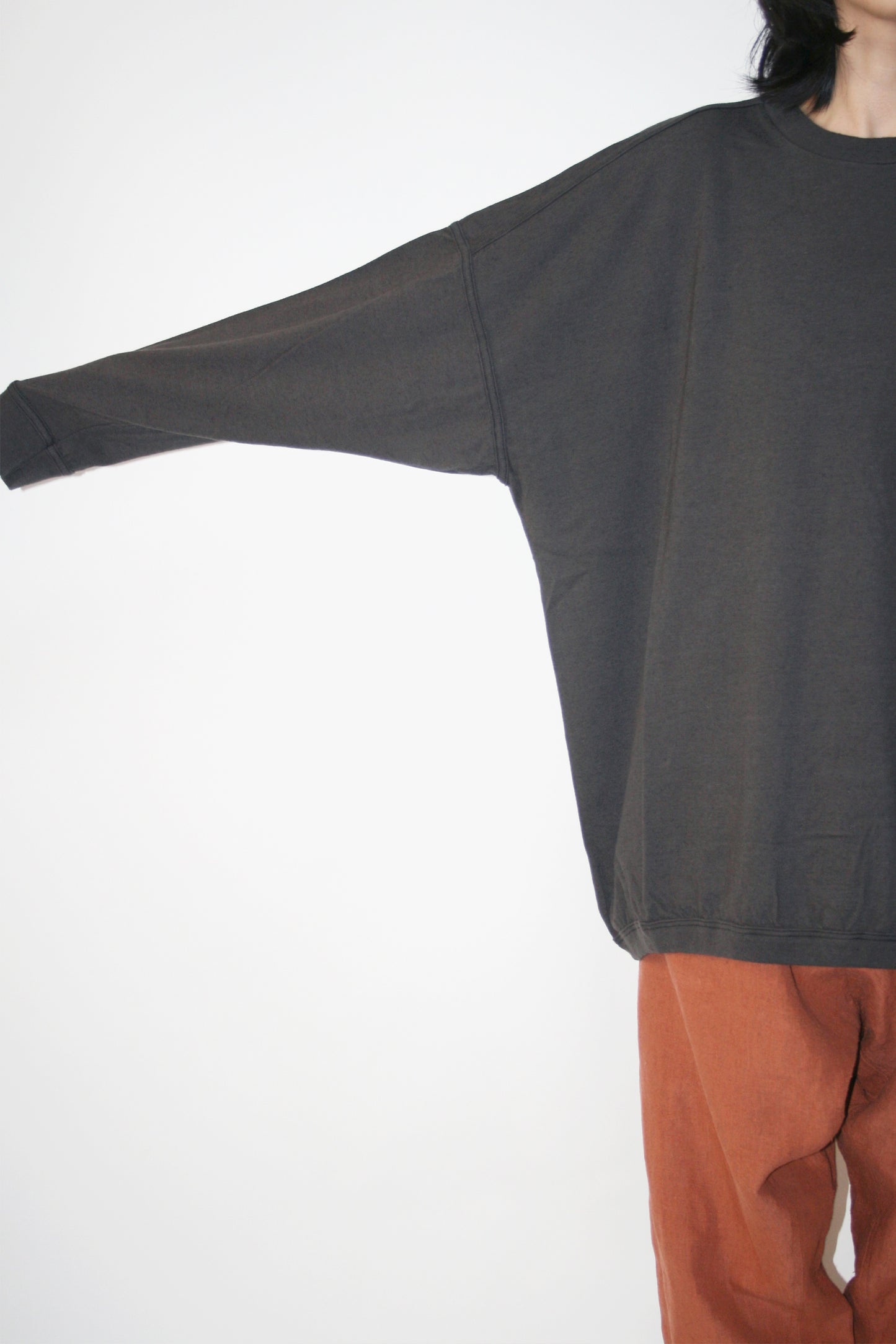 O PROJECT HEMP COTTON JERSEY LS TEE - BLACK