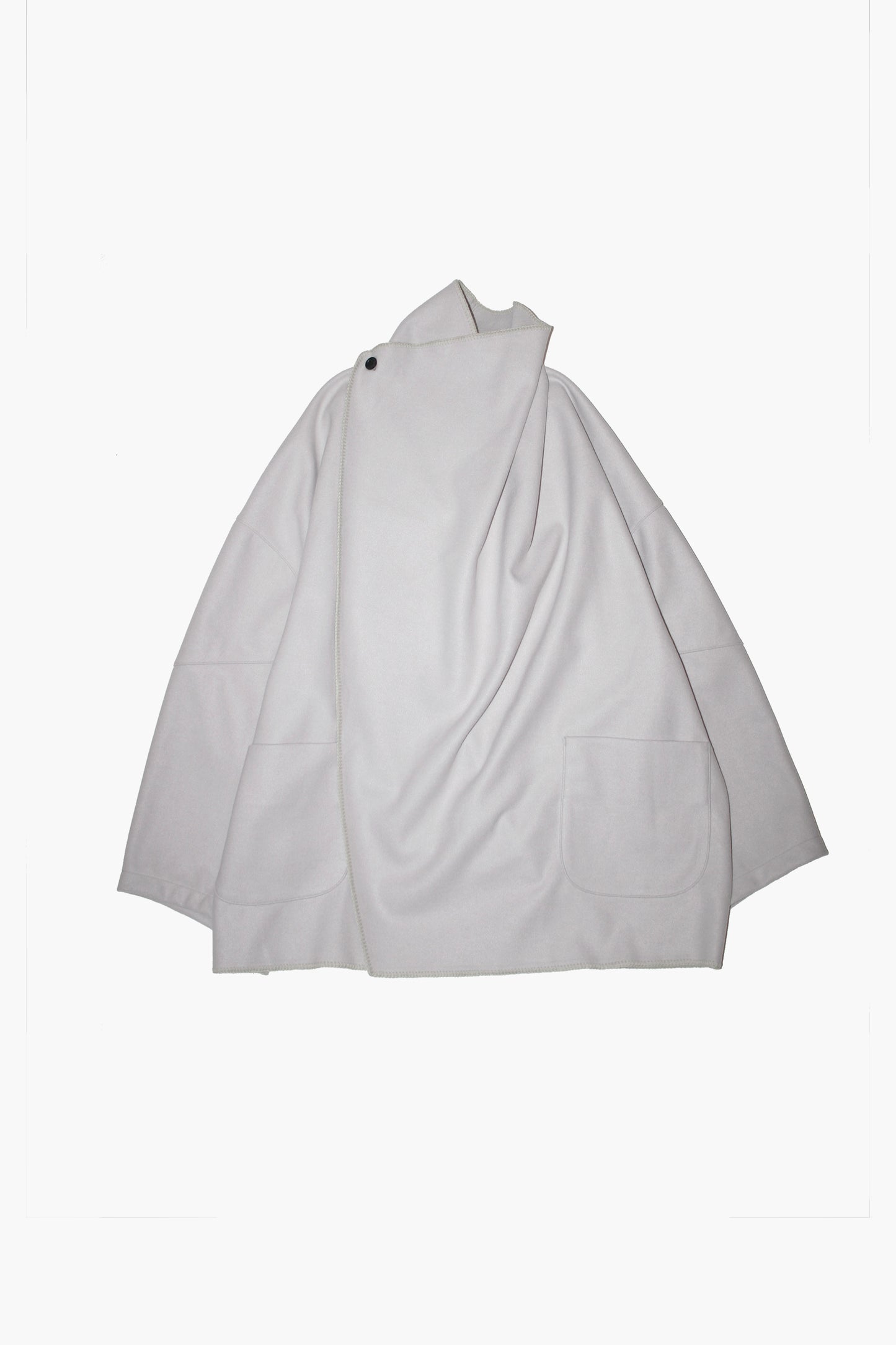 VOAAOV HYBRID RELUX JERJEY CARDIGAN - LIGHT GRAY