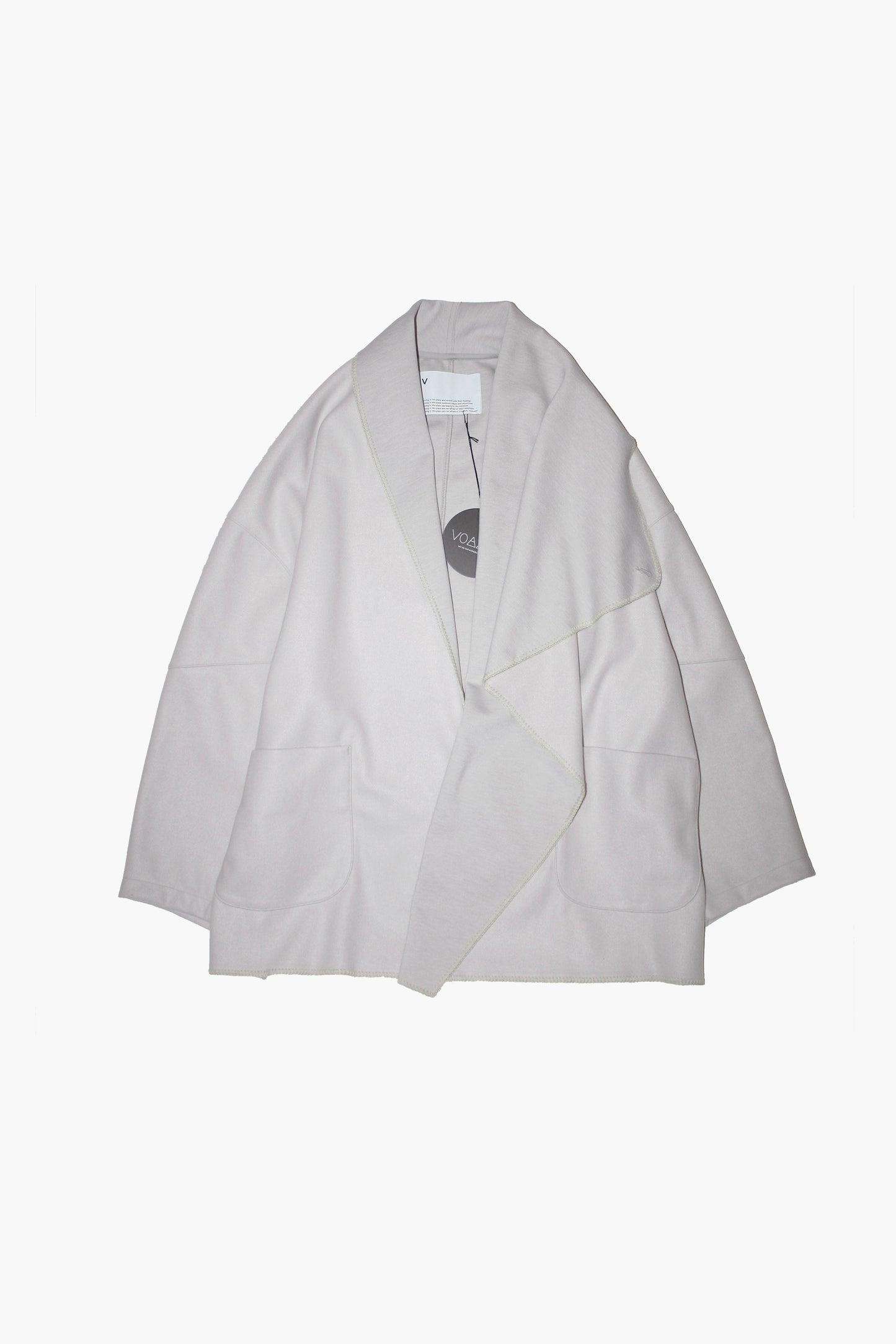 VOAAOV HYBRID RELUX JERJEY CARDIGAN - LIGHT GRAY