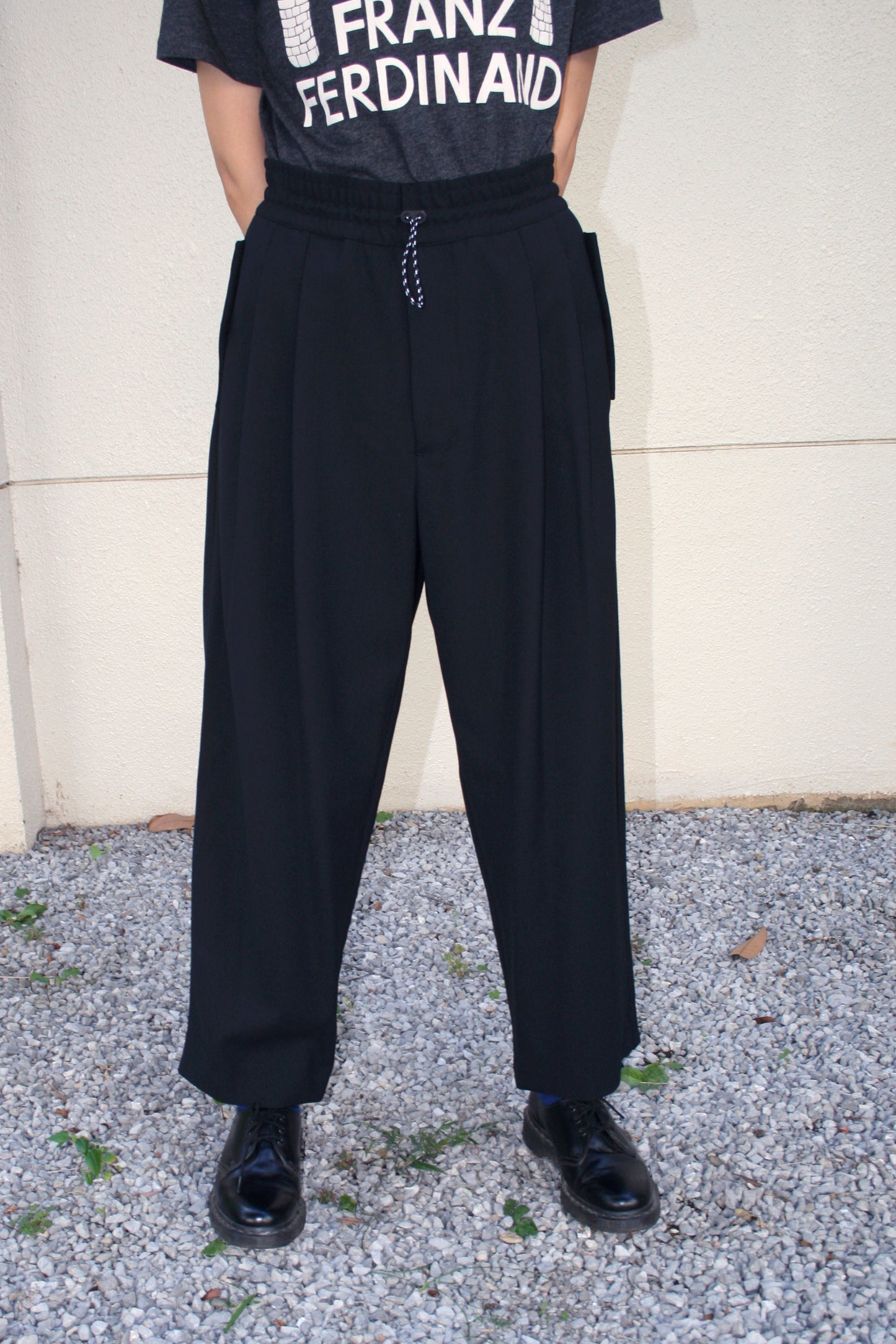 VOAAOV VINTAGE WOOL EASY PANTS
