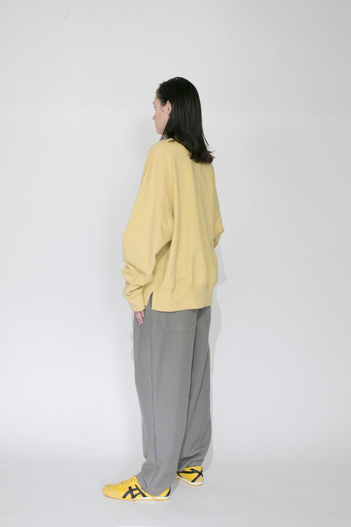 VOAAOV PILE KNITTING SWEAT SHIRT - YELLOW