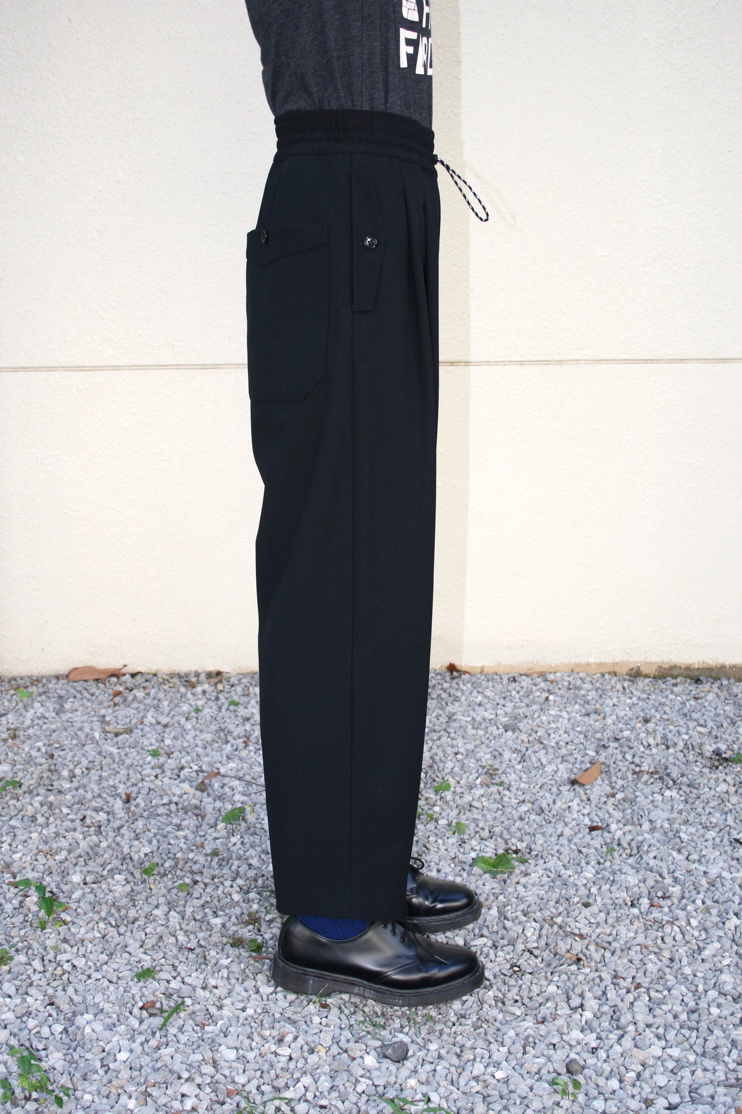 VOAAOV VINTAGE WOOL EASY PANTS
