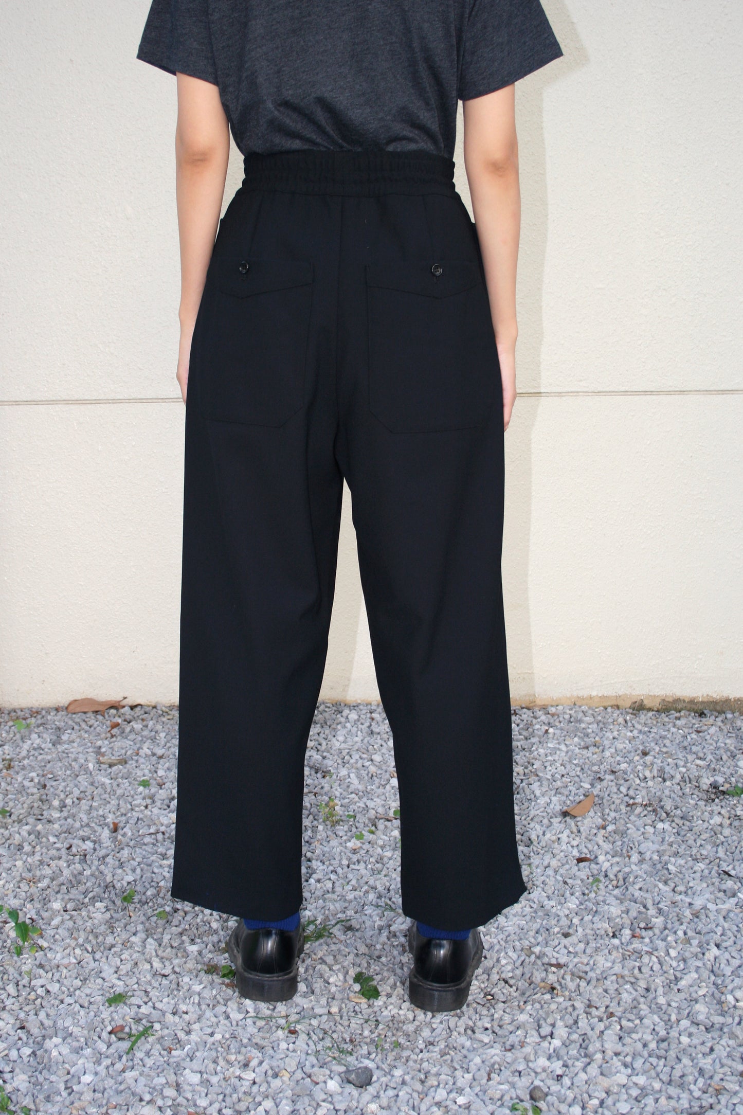 VOAAOV VINTAGE WOOL EASY PANTS