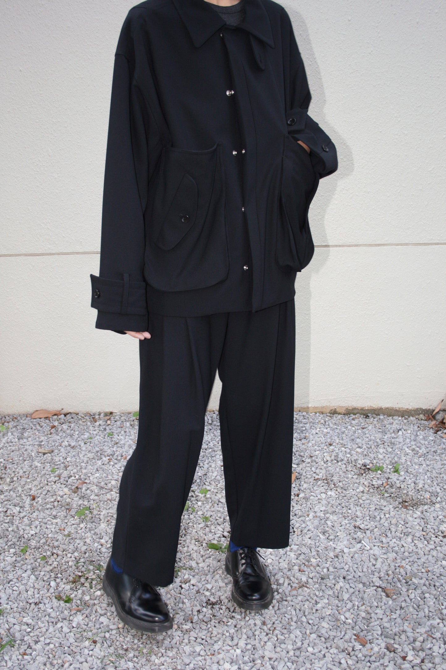 VOAAOV VINTAGE WOOL EASY PANTS