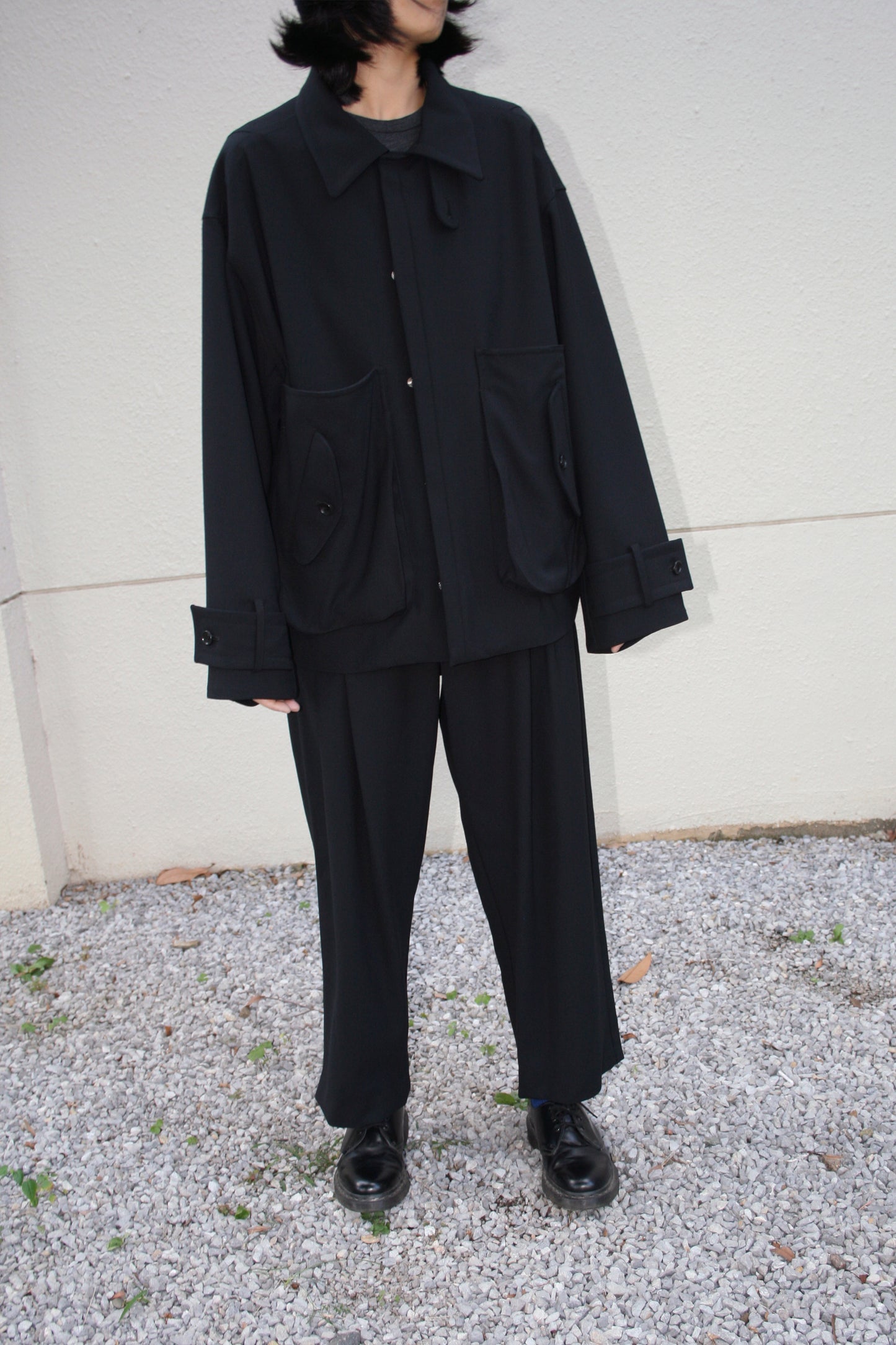 VOAAOV VINTAGE WOOL WIDE BLOUSON