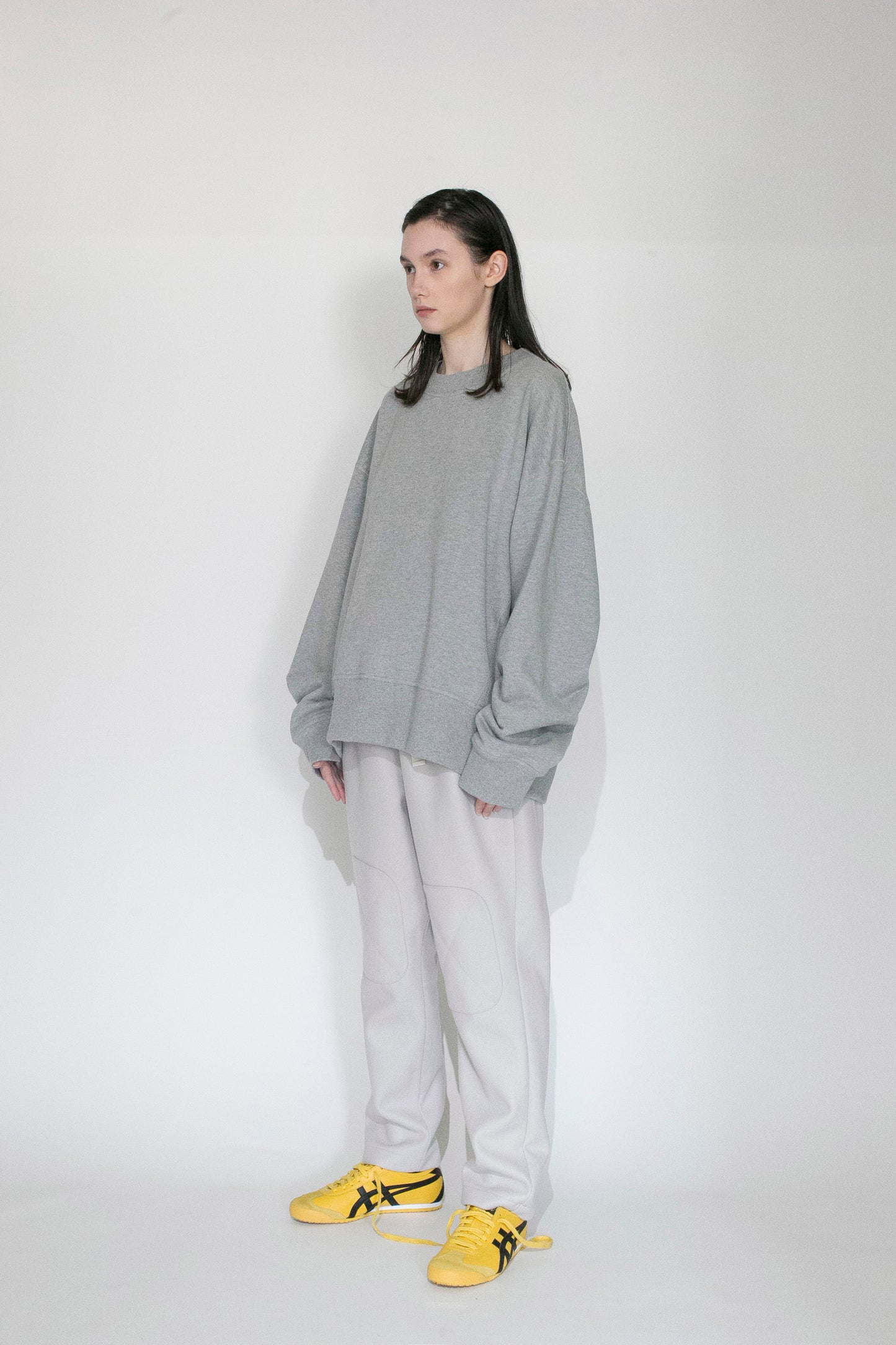 VOAAOV PILE KNITTING SWEAT SHIRT - GREY