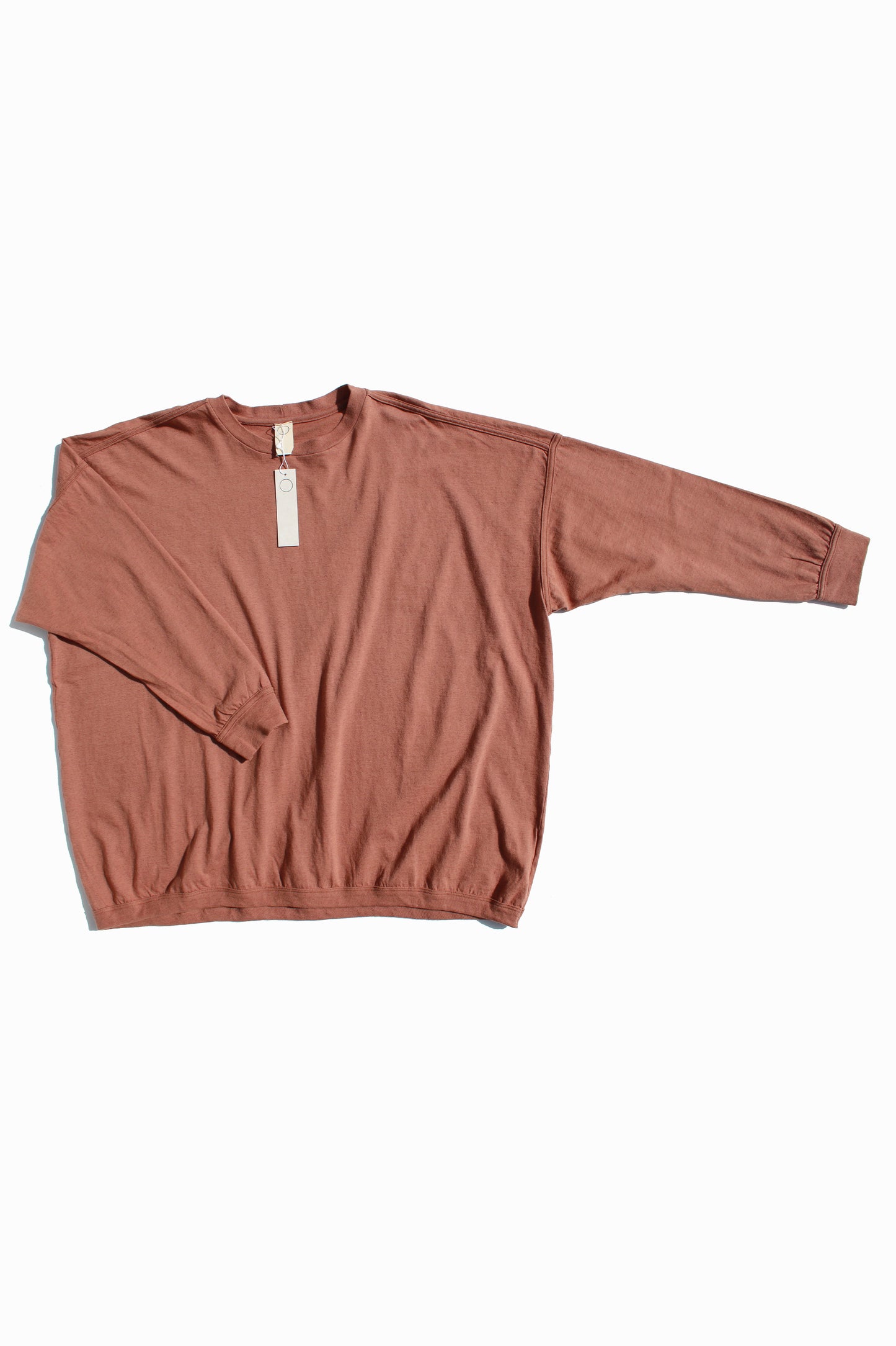 O PROJECT HEMP COTTON JERSEY LS TEE - RED BRICK