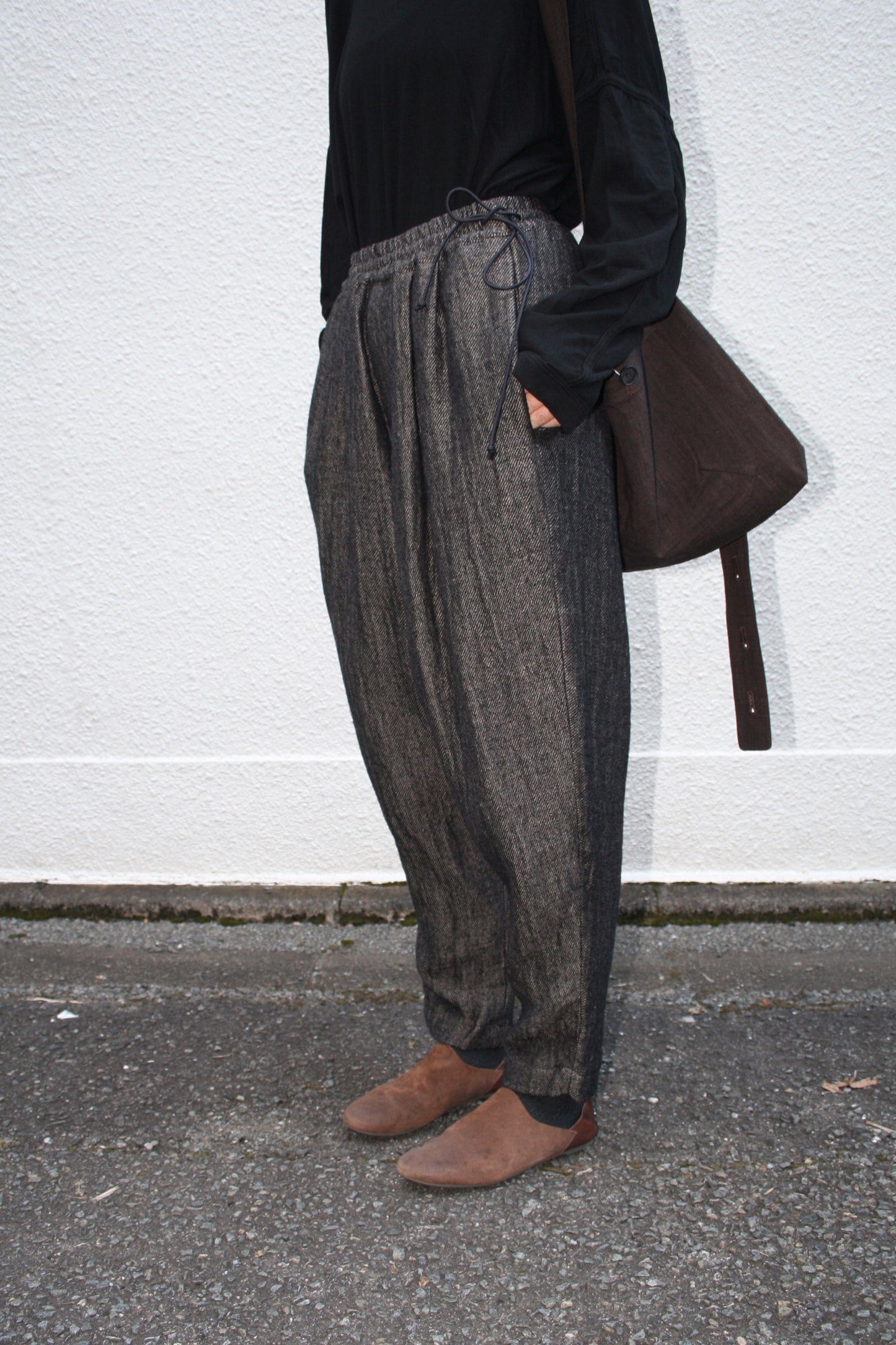 MY BEAUTIFUL LANDLET WOOL LINEN PANTS - BEIGE