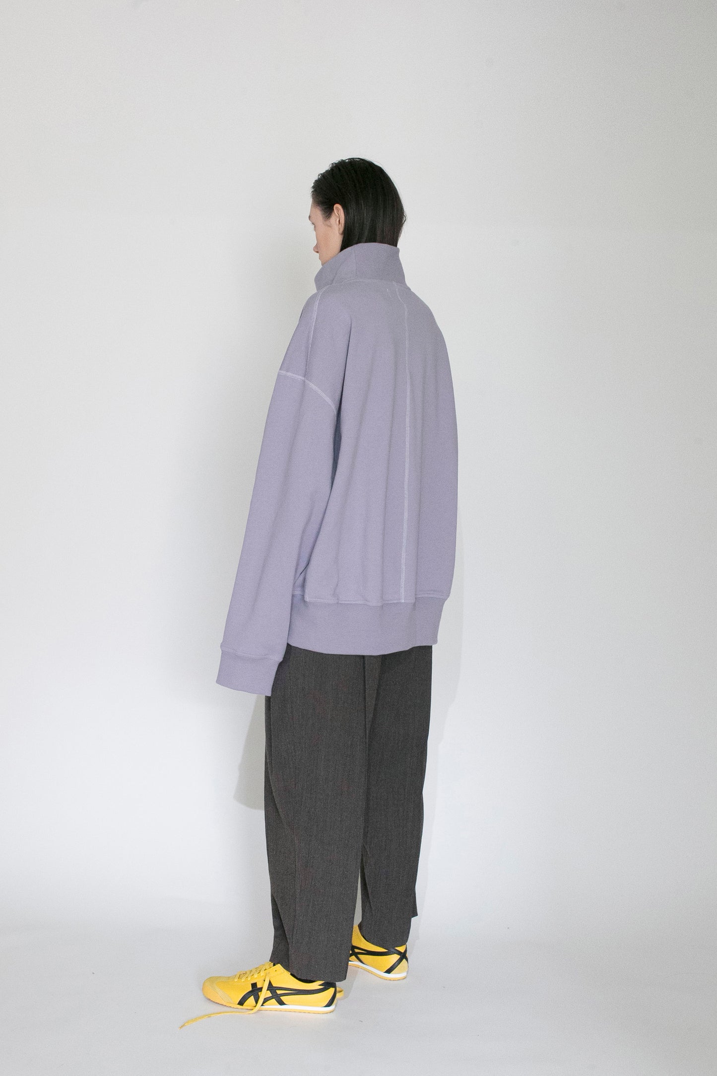 VOAAOV PILE KNITTING SWEAT SHIRT - PURPLE