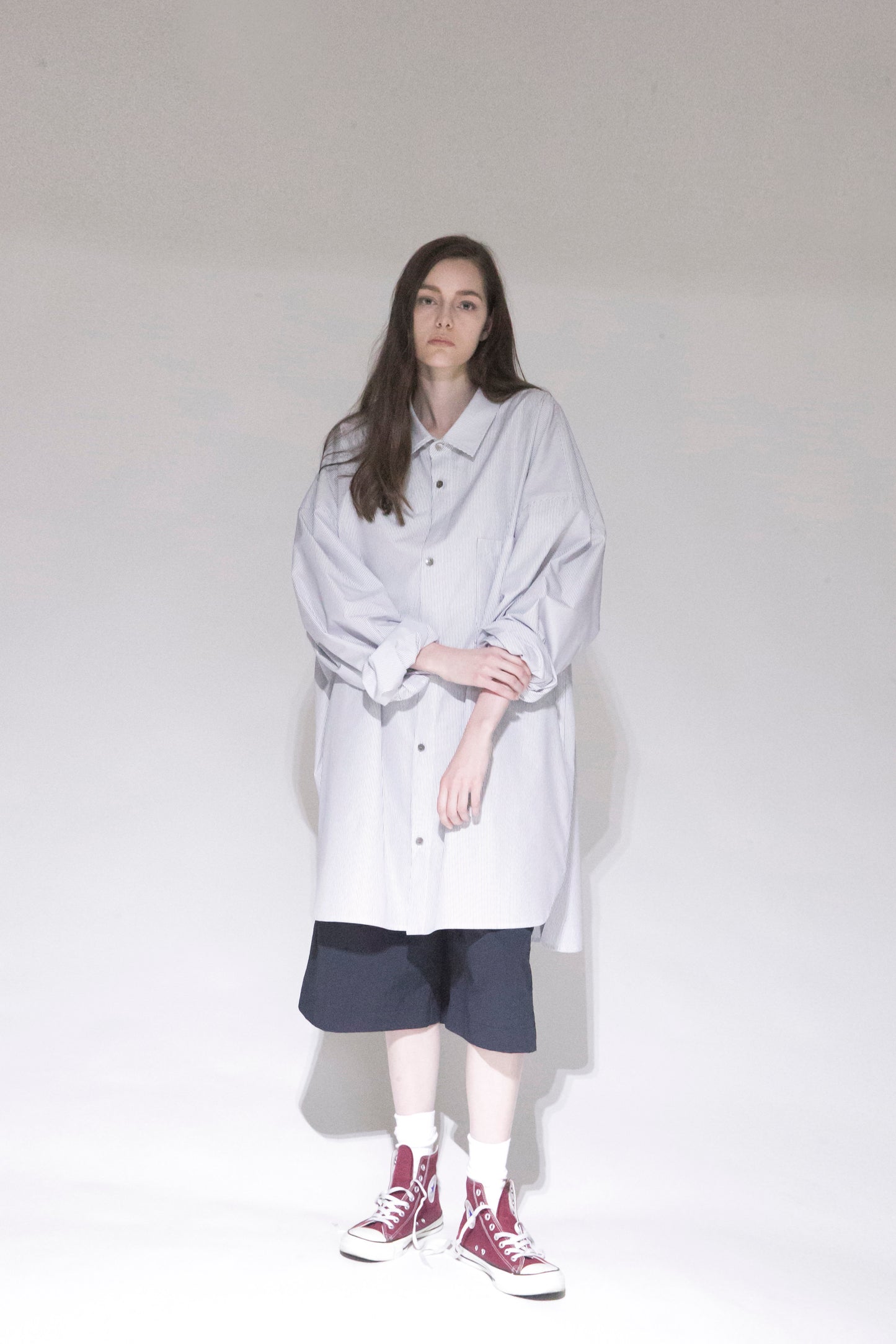 VOAAOV XXXXL SHIRT - WHITE STRIPE