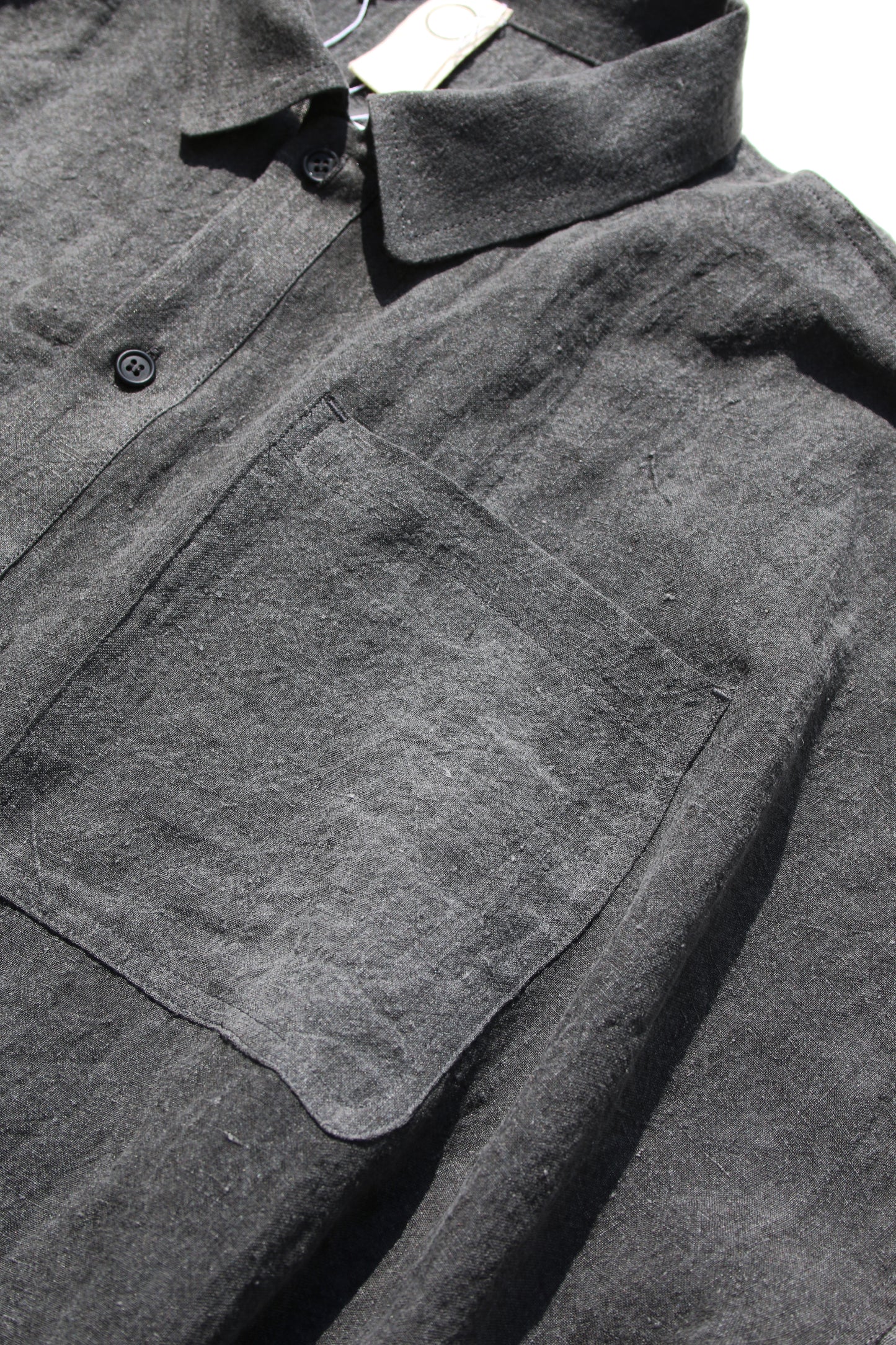 O PROJECT FLAX LAWN BOMBER SHIRT - DK SUMI DYED
