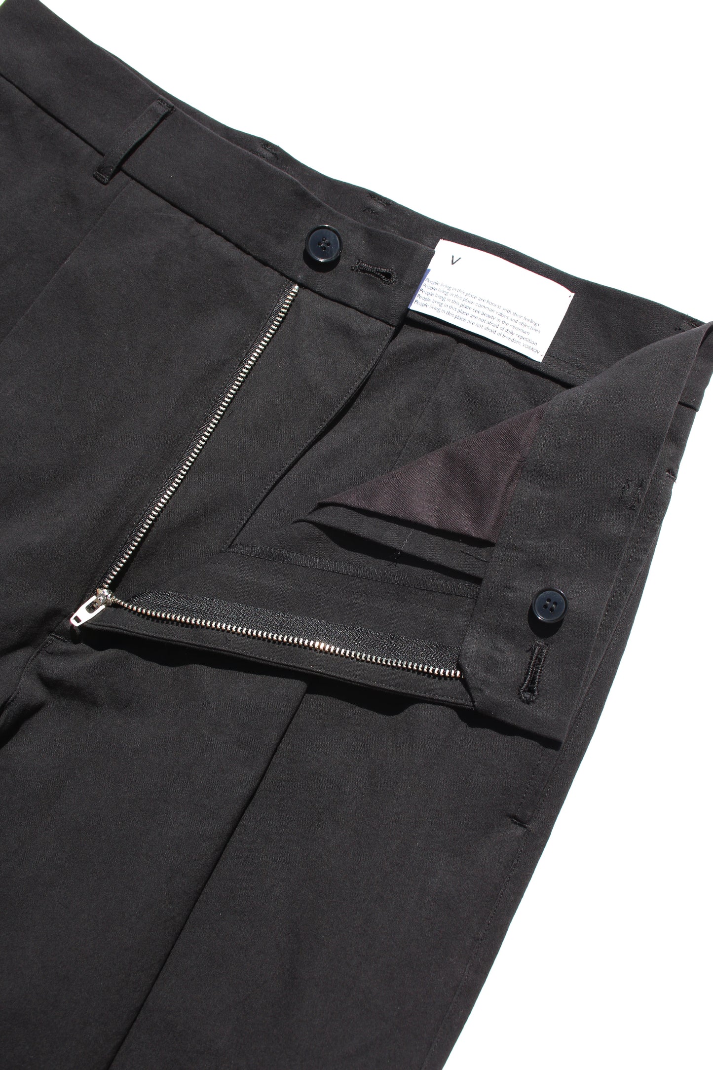 VOAAOV COTTON DYED WASHER HALF PANTS - BLACK