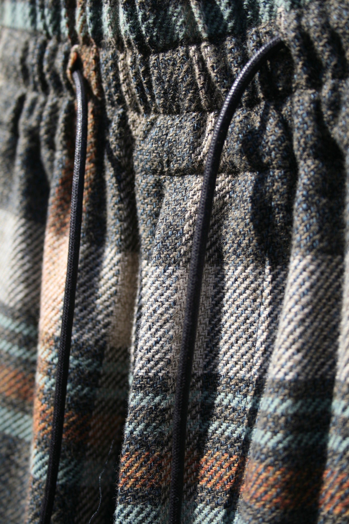 MY BEAUTIFUL LANDLET HEATHER MIX CHECKED COTTON WIDE EASY PANTS