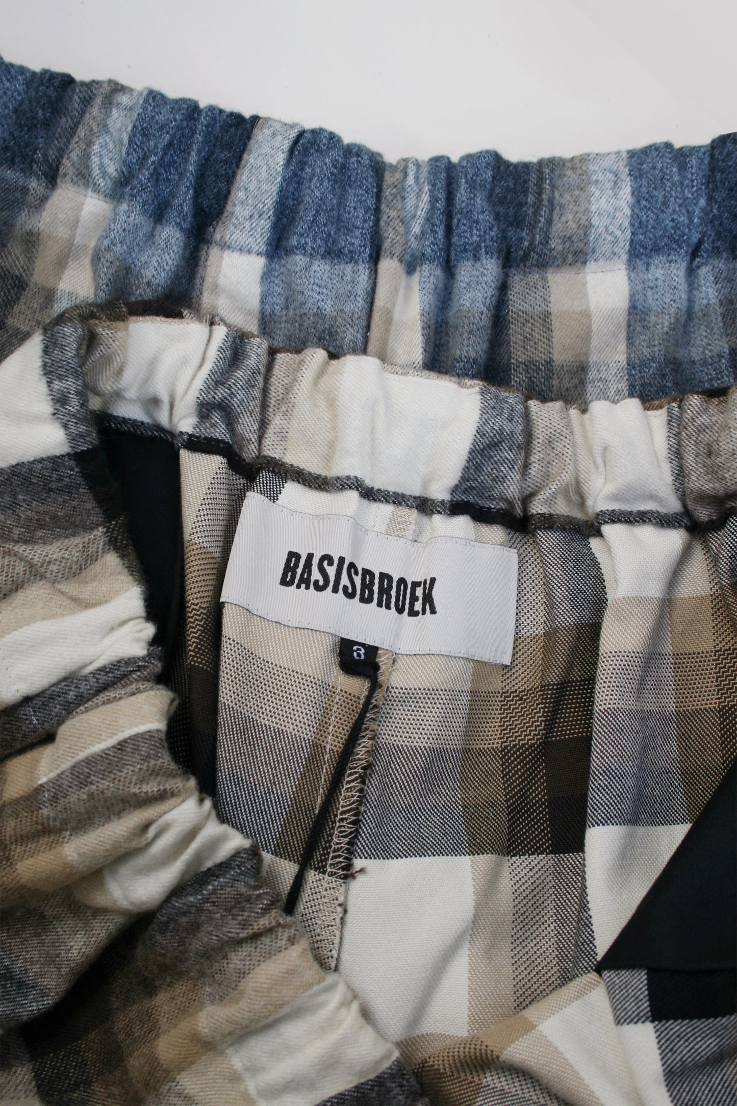BASISBROEK REOVERT PANTS - BEIGE CHECK / BLUE CHECK