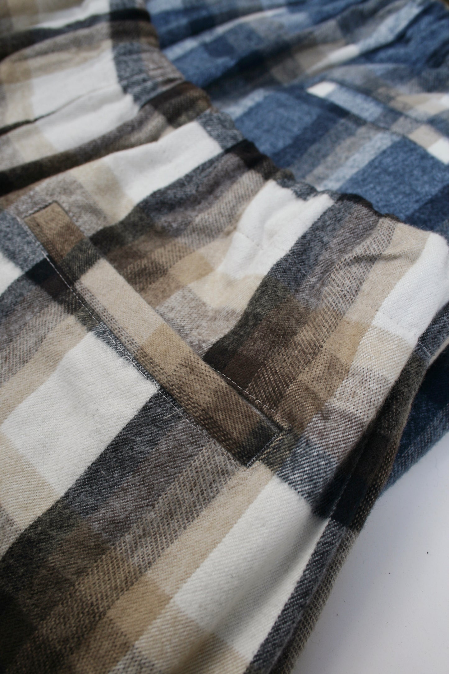BASISBROEK REOVERT PANTS - BEIGE CHECK / BLUE CHECK