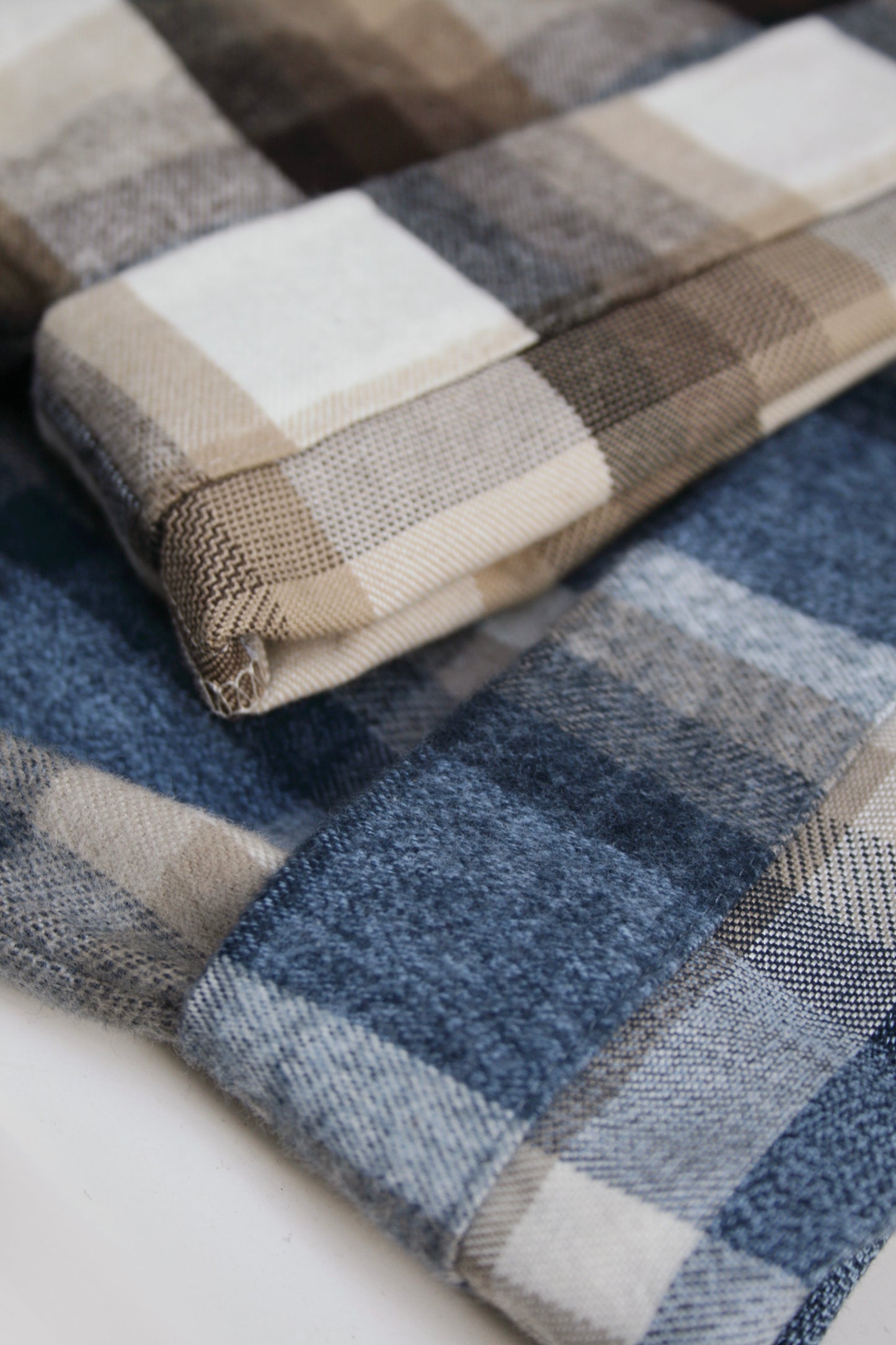 BASISBROEK REOVERT PANTS - BEIGE CHECK / BLUE CHECK