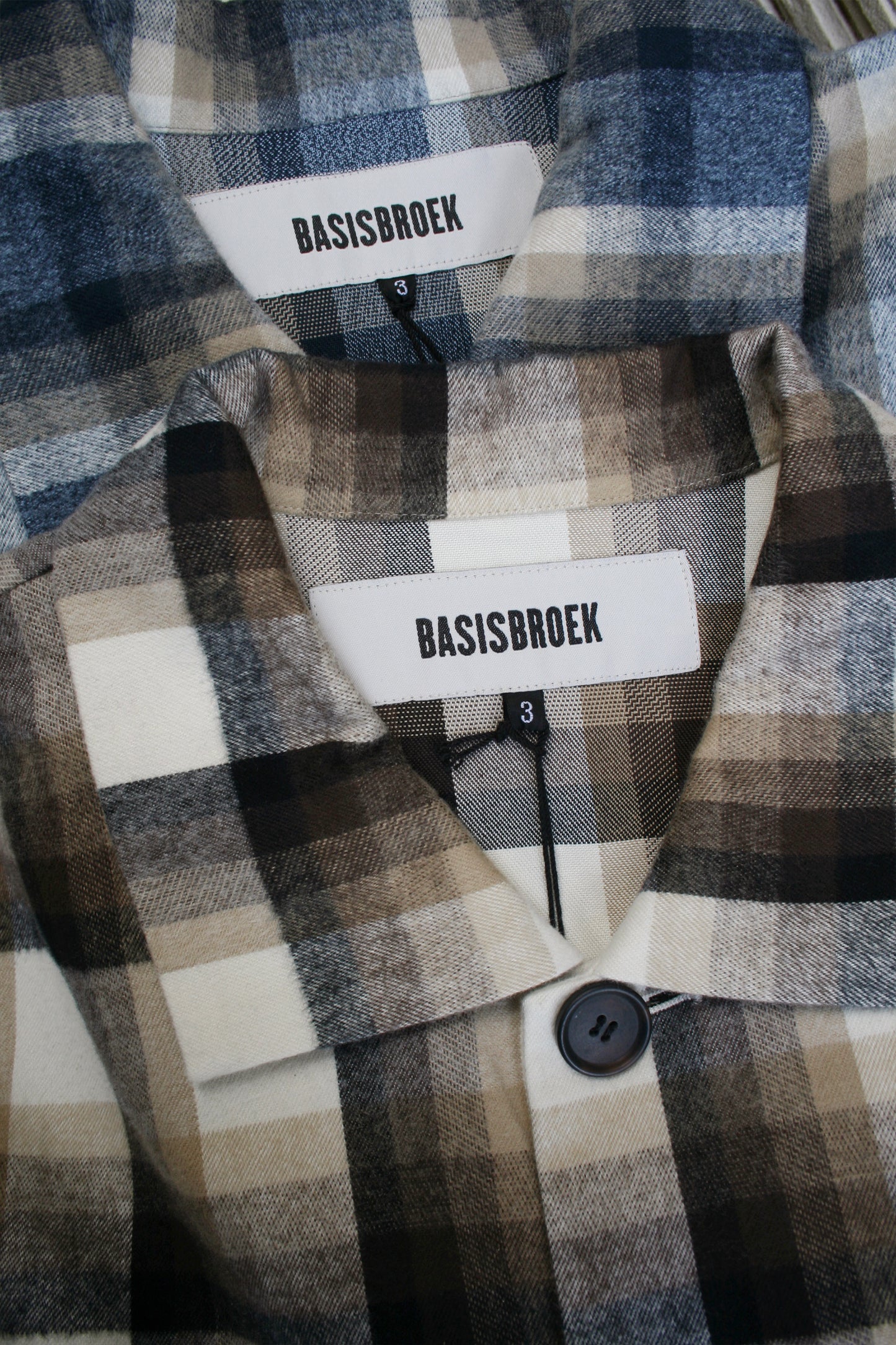 BASISBROEK ESSEN JACKET - BEIGE CHECK / BLUE CHECK