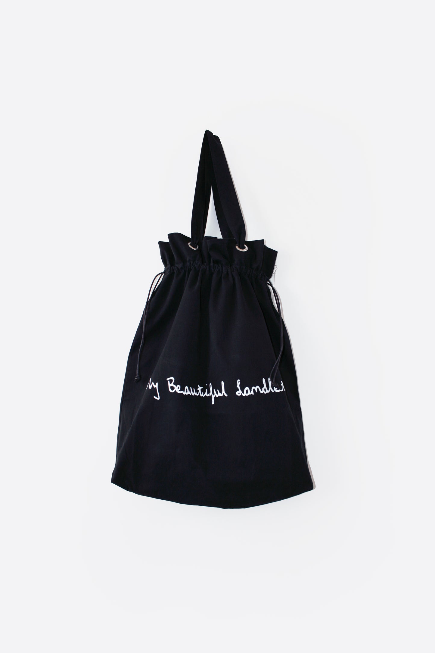 MY BEAUTIFUL LANDLET COTTON NYLON BIO PEACH TOTE BAG - BLACK