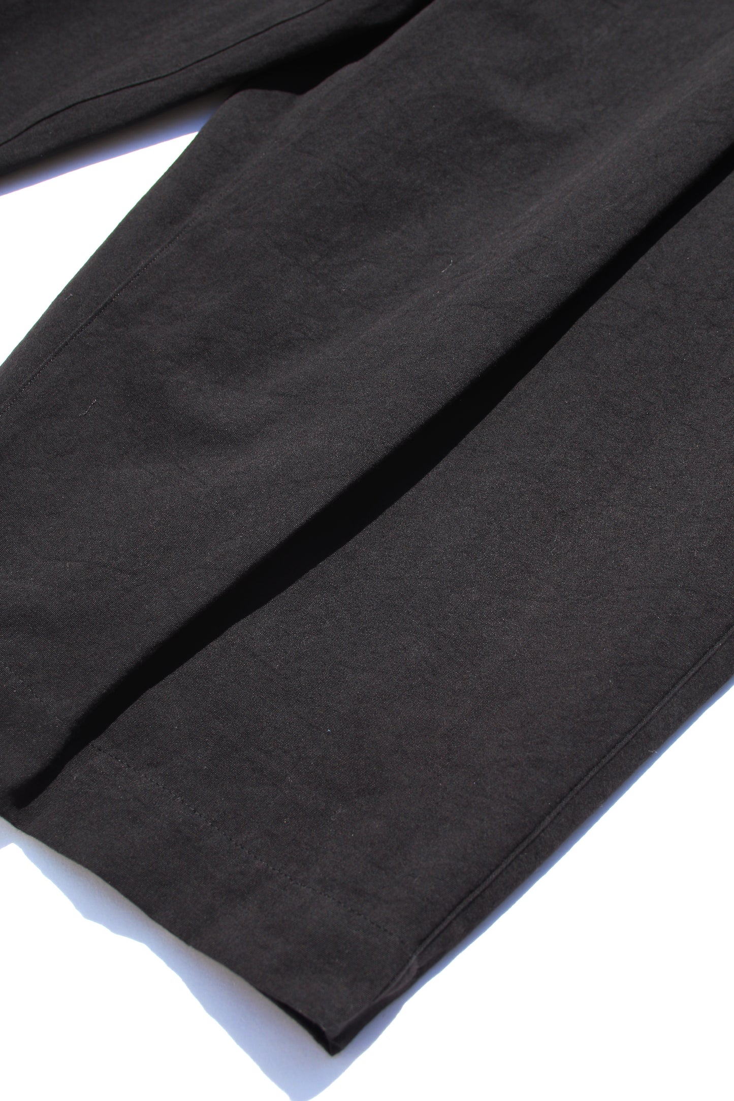 VOAAOV COTTON DYED WASHER HALF PANTS - BLACK