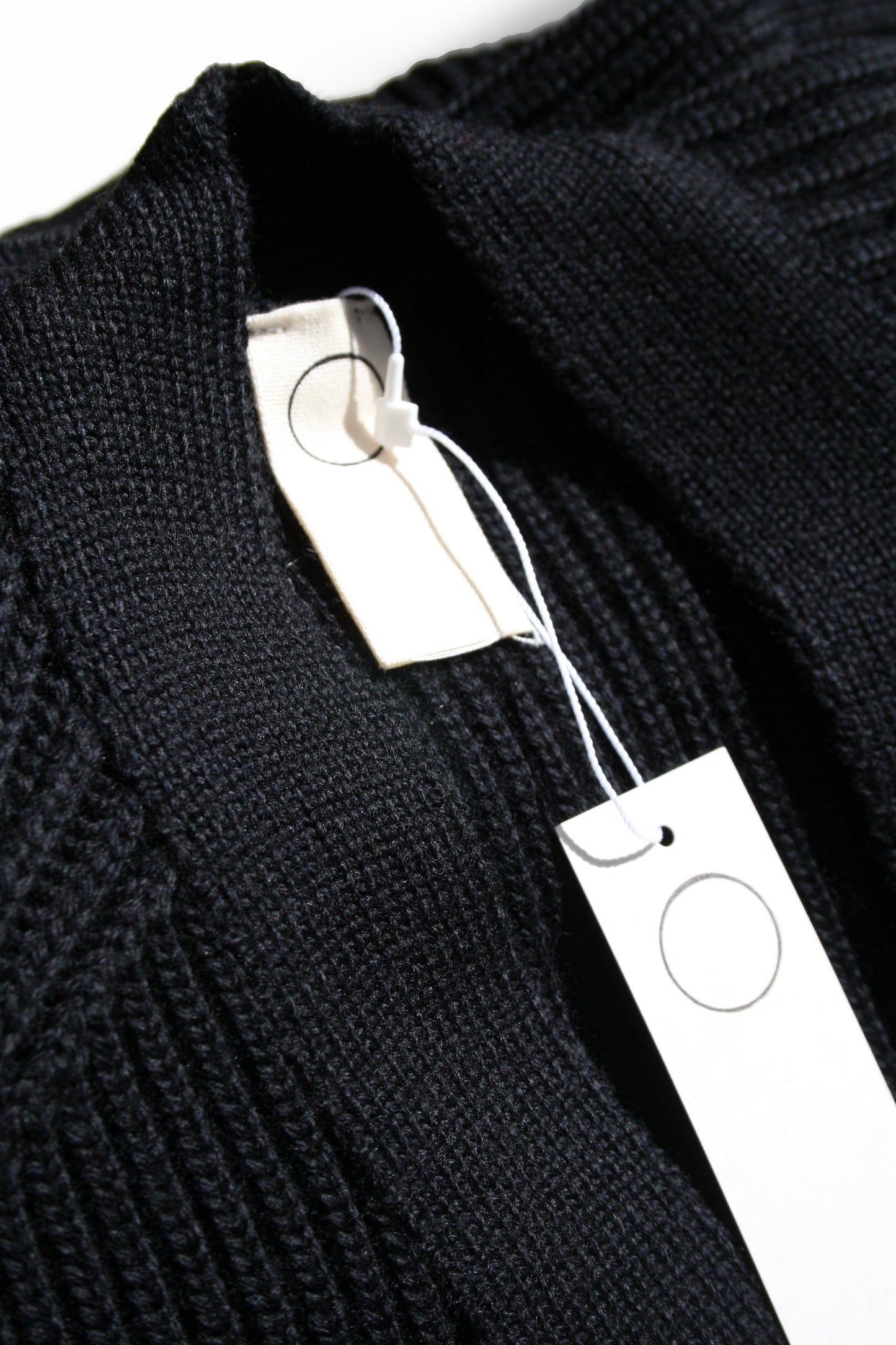 O PROJECT FINE MERINO WOOL KNITTED CARDIGAN COAT - BLACK