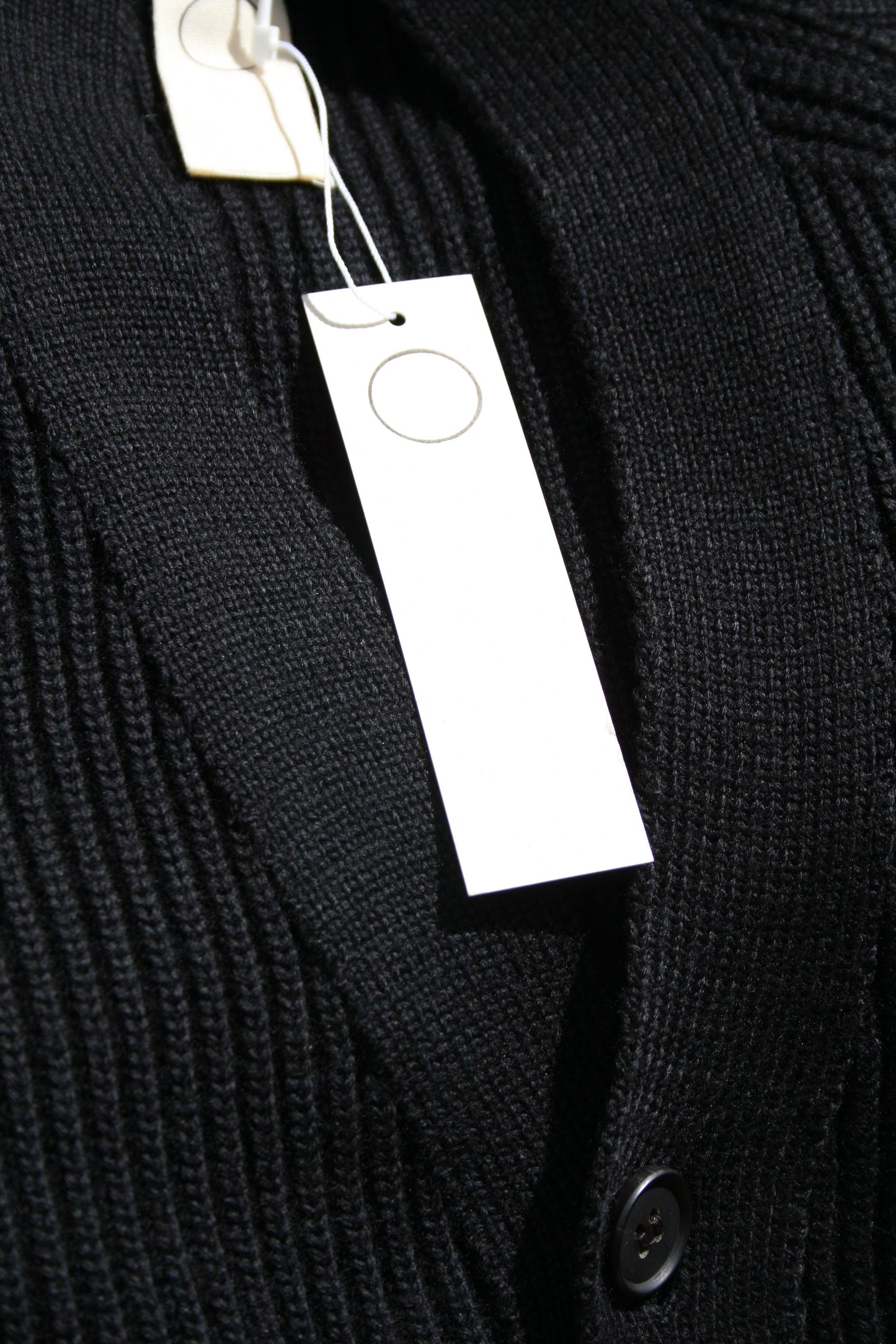 O PROJECT FINE MERINO WOOL KNITTED CARDIGAN COAT - BLACK