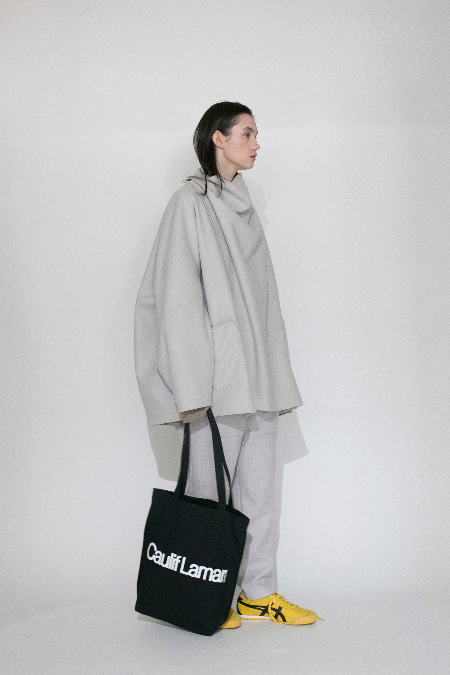 VOAAOV HYBRID RELUX JERJEY CARDIGAN - LIGHT GRAY