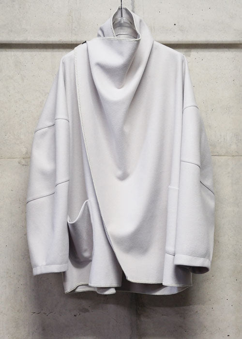 VOAAOV HYBRID RELUX JERJEY CARDIGAN - LIGHT GRAY