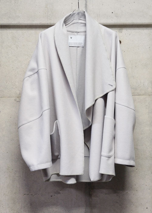VOAAOV HYBRID RELUX JERJEY CARDIGAN - LIGHT GRAY