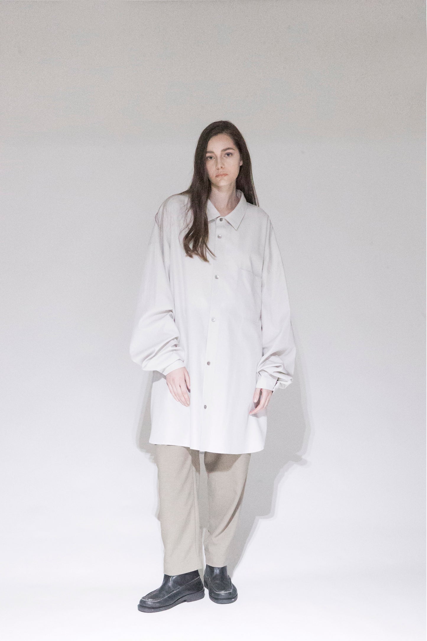 VOAAOV XXXXL SHIRT - IVORY