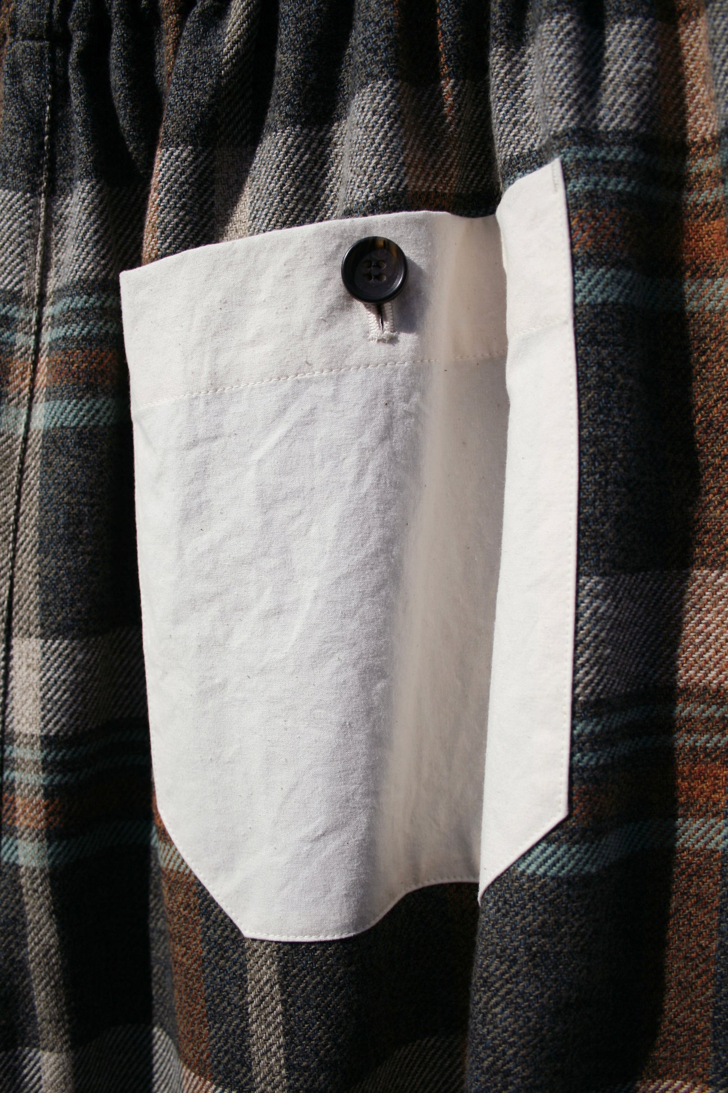MY BEAUTIFUL LANDLET HEATHER MIX CHECKED COTTON WIDE EASY PANTS