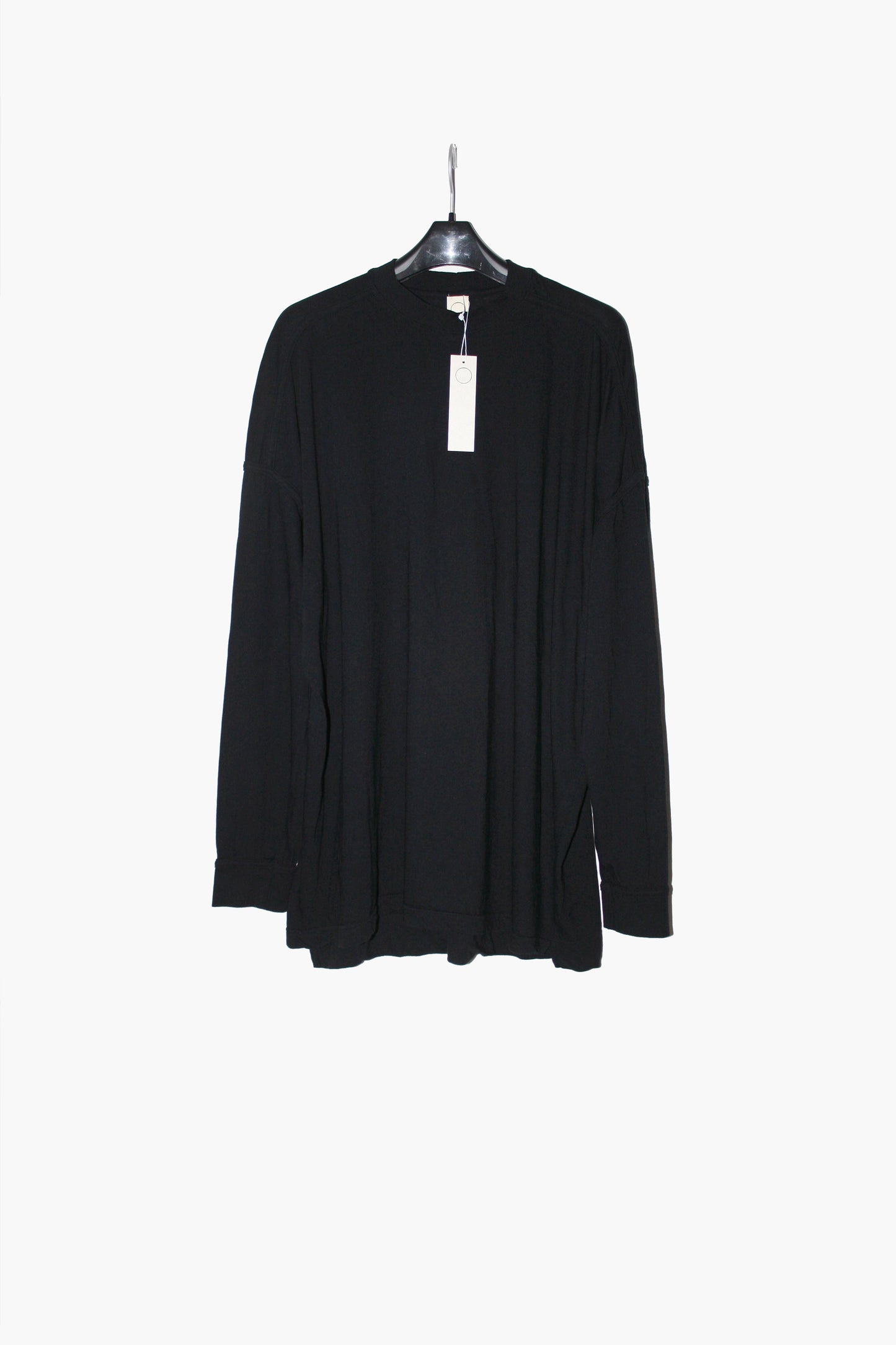 O PROJECT COTTON WOOL JERSEY LONG SLEEVE TEE - STEEL / TAUPE / BLACK