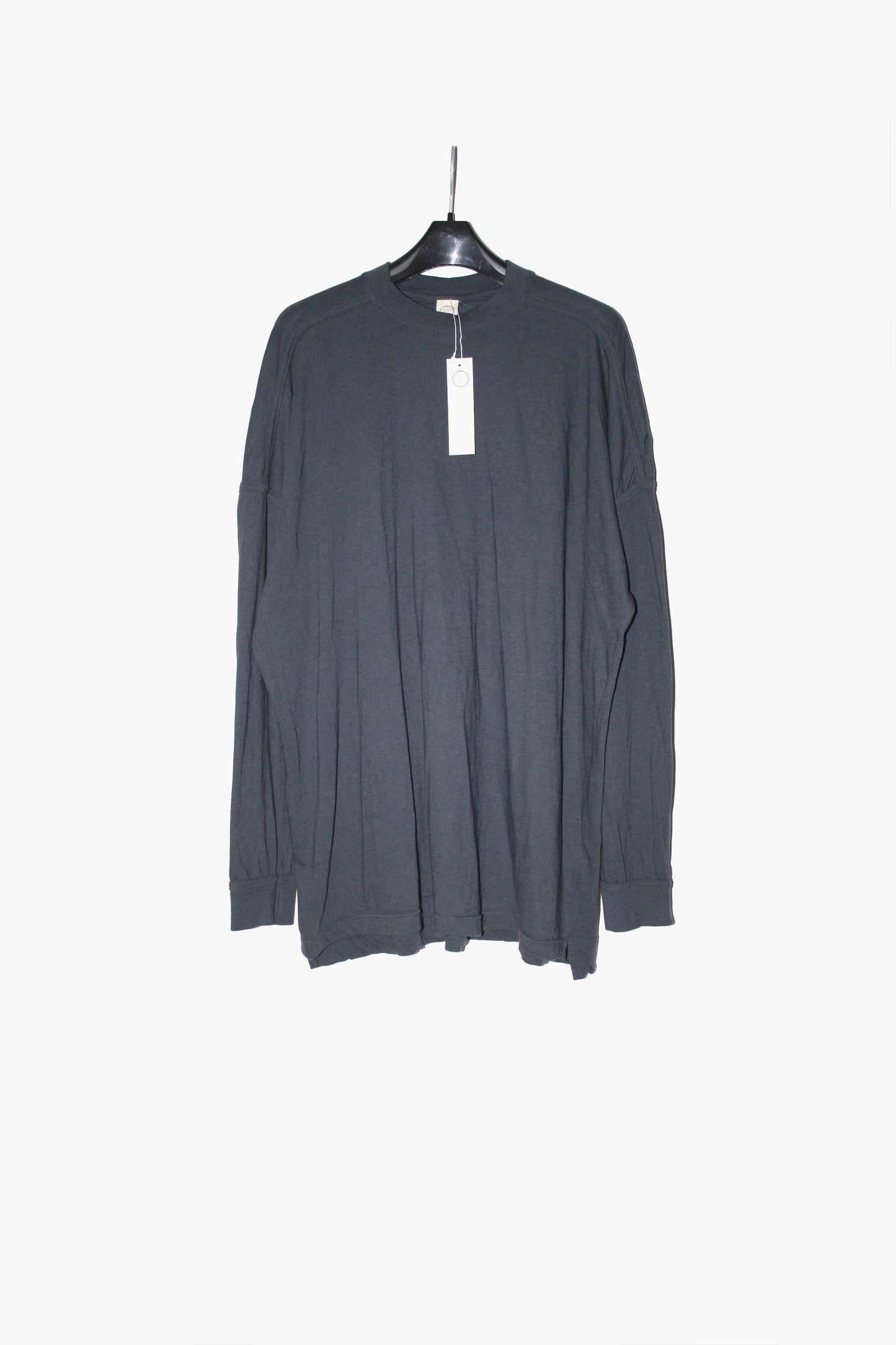O PROJECT COTTON WOOL JERSEY LONG SLEEVE TEE - STEEL / TAUPE / BLACK