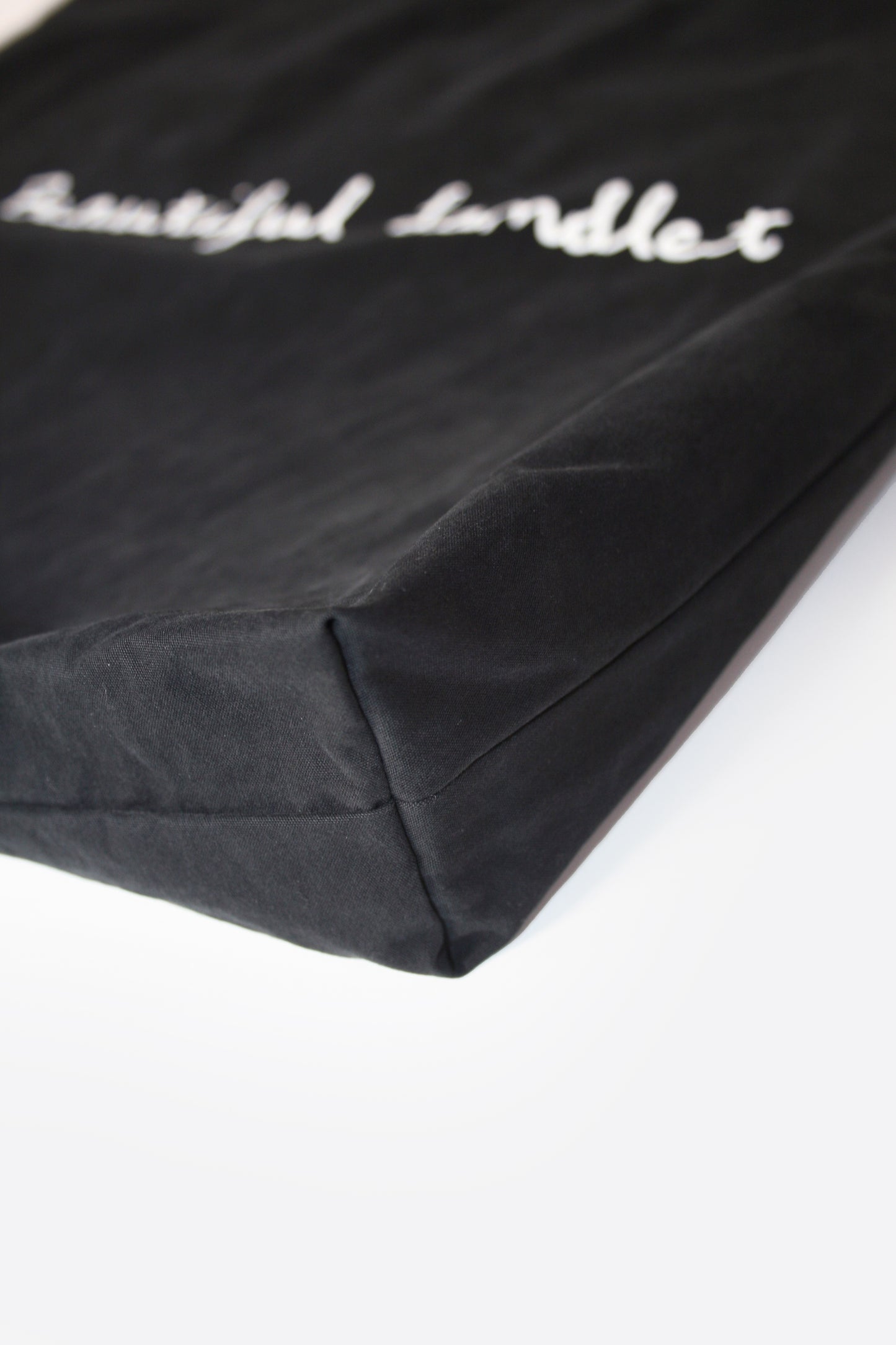 MY BEAUTIFUL LANDLET COTTON NYLON BIO PEACH TOTE BAG - BLACK
