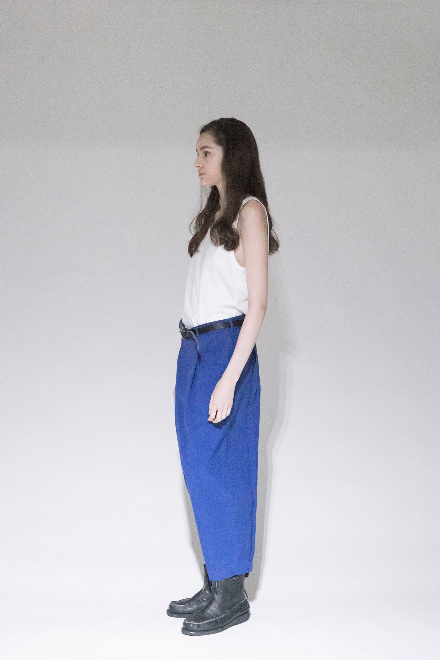 VOAAOV COTTON DYED WASHER HALF PANTS - BLUE
