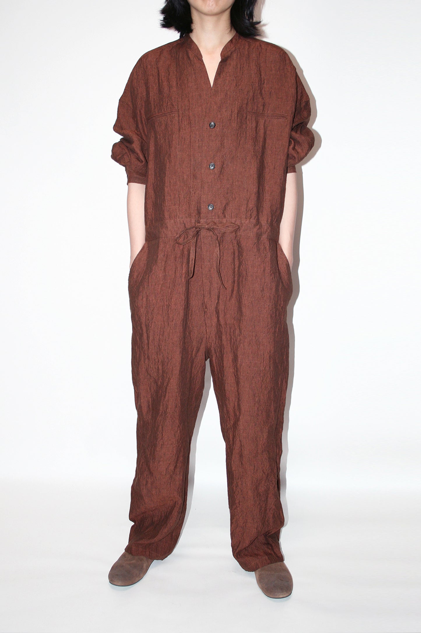 BASISBROEK  LEIDEN JUMPSUIT - CHOCO