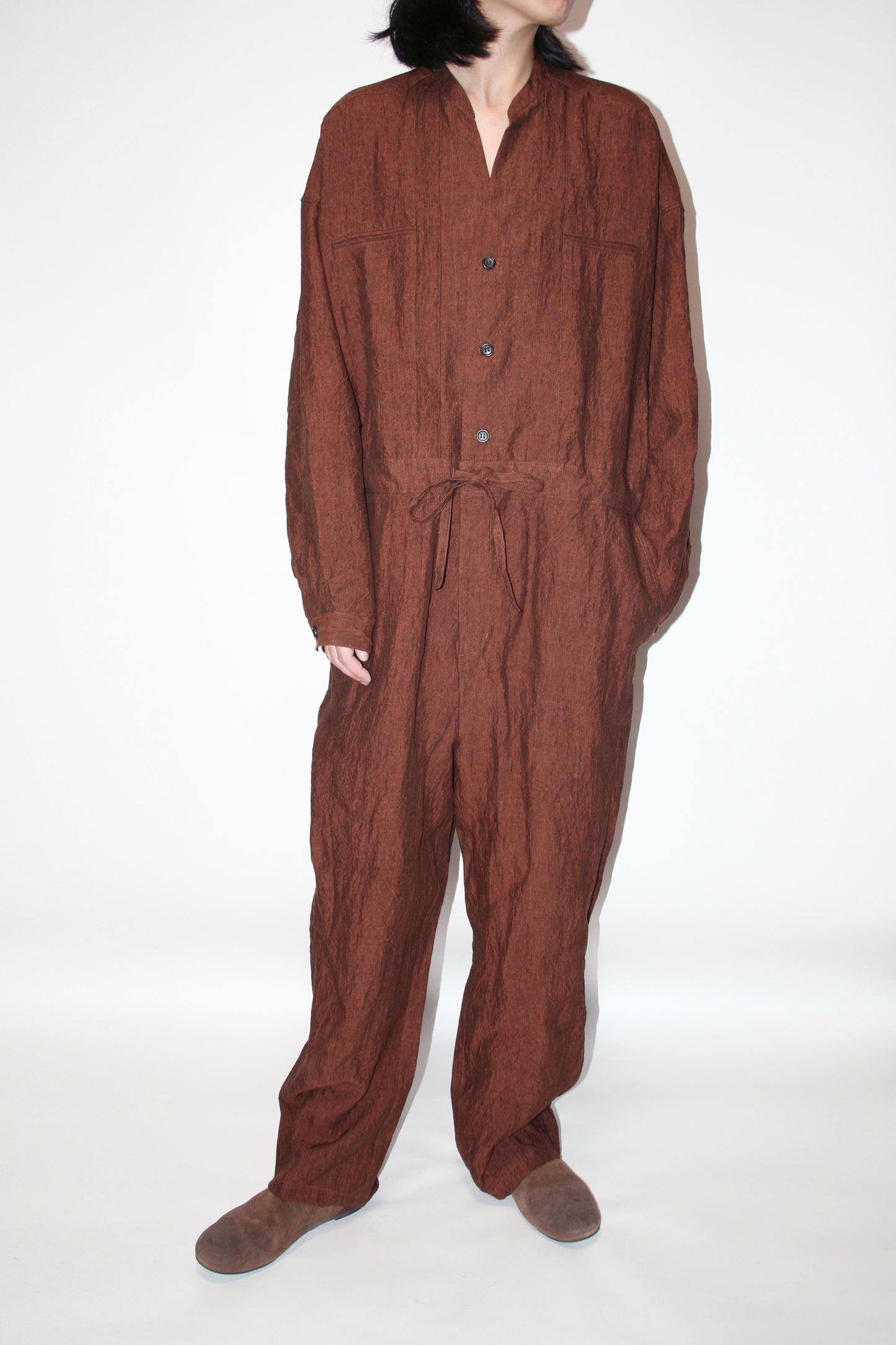 BASISBROEK  LEIDEN JUMPSUIT - CHOCO