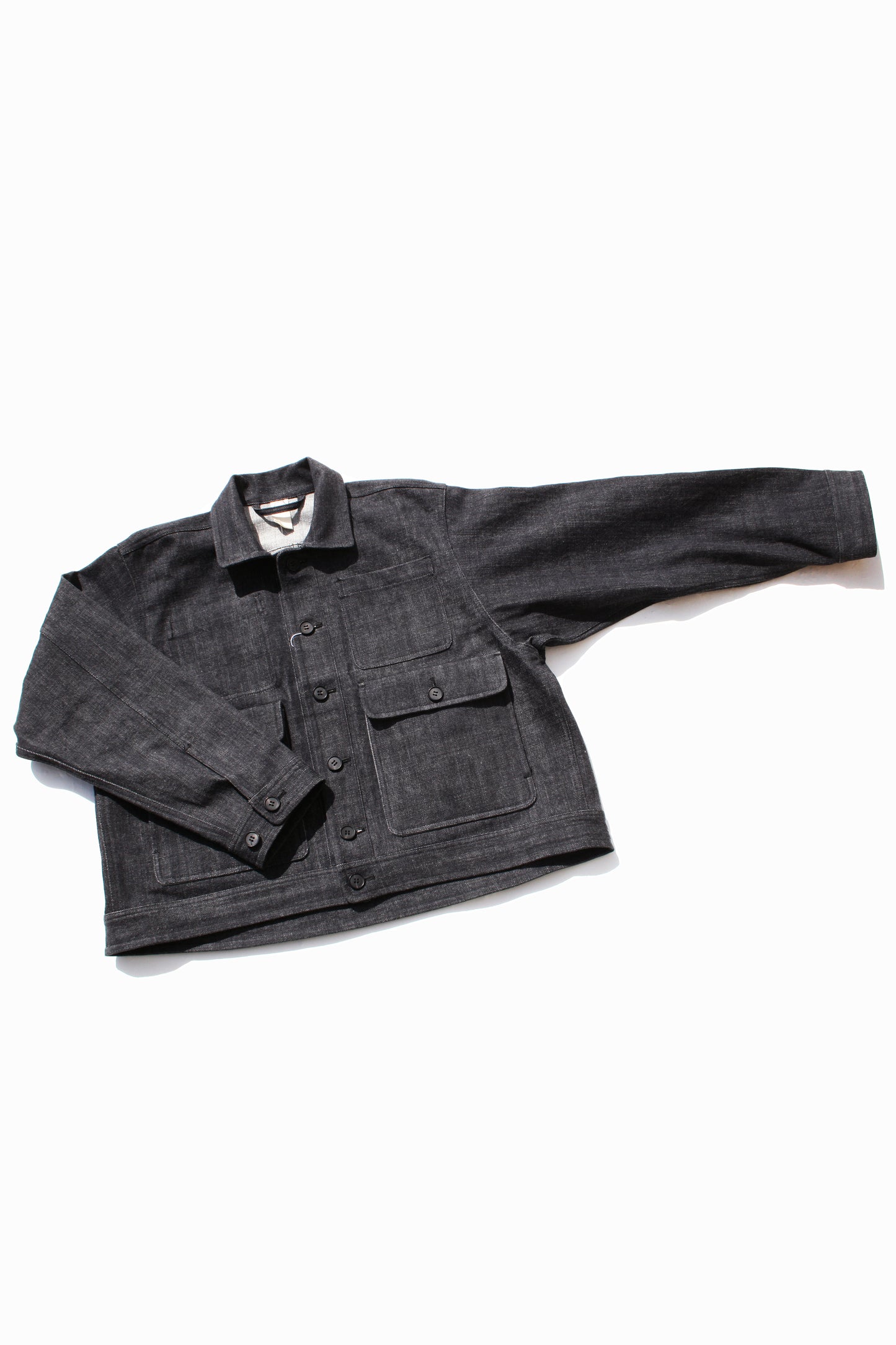 O PROJECT ORGANIC SELVEDGE DENIM JACKET - BLACK