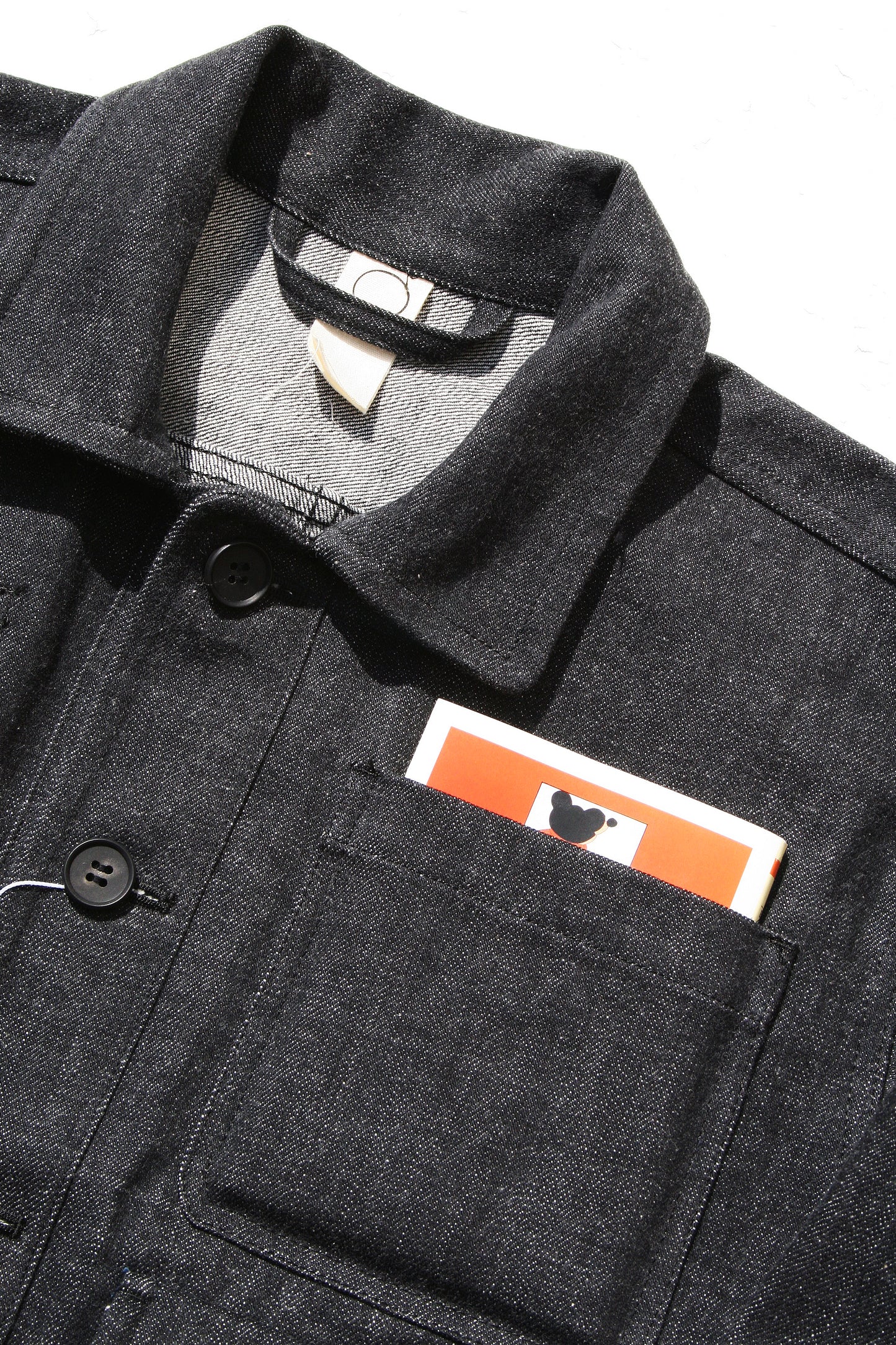 O PROJECT ORGANIC SELVEDGE DENIM JACKET - BLACK