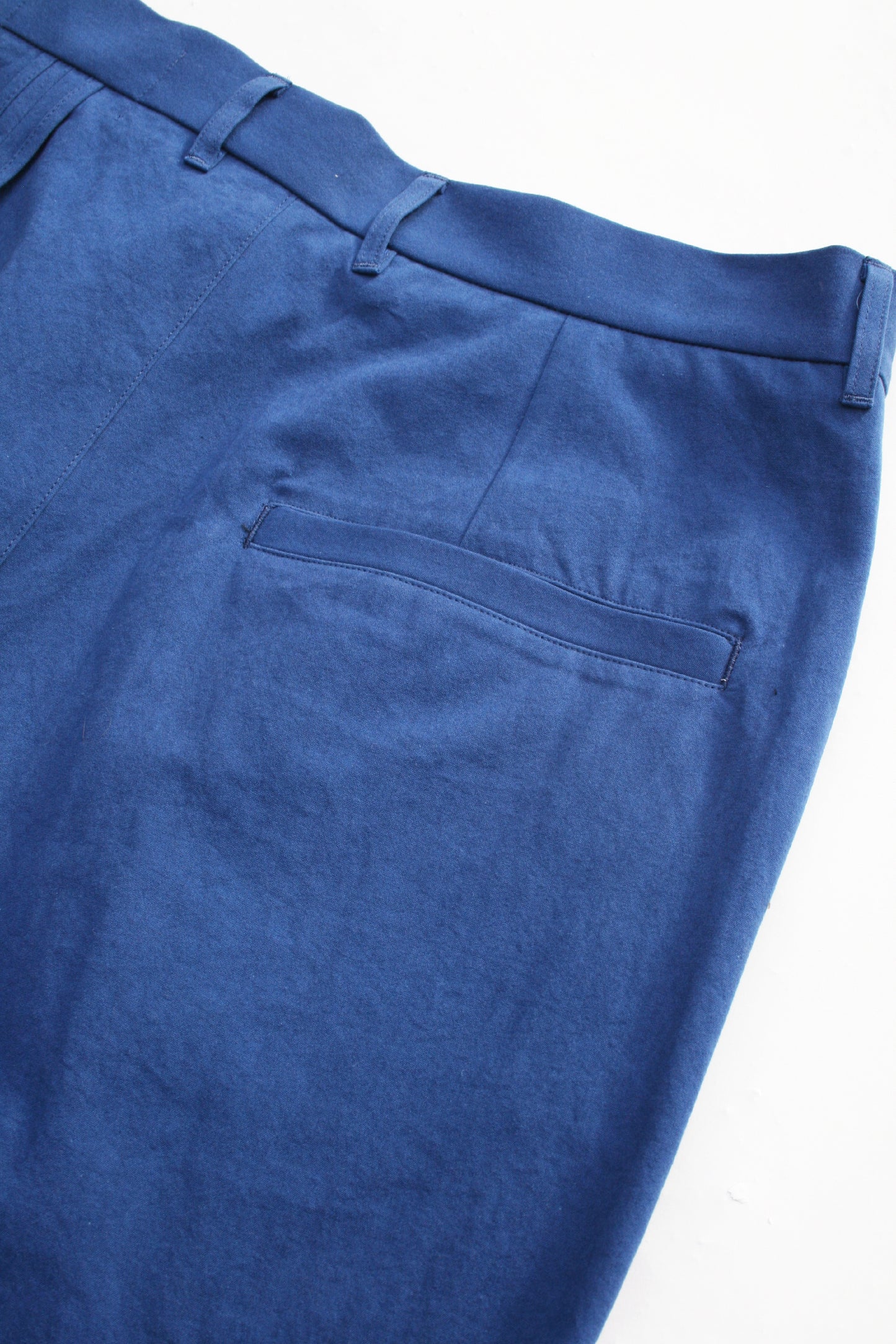 VOAAOV COTTON DYED WASHER HALF PANTS - BLUE